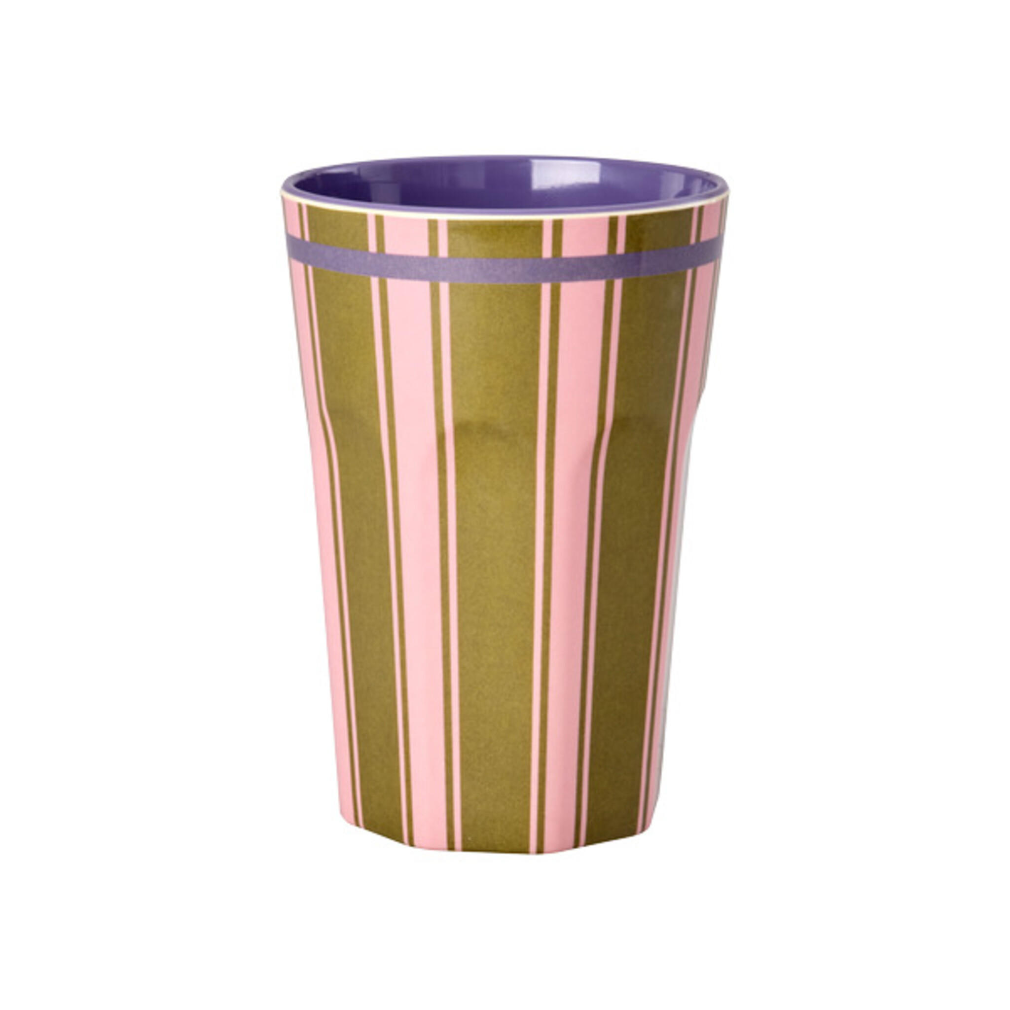 RICE Hoher Melamin Becher Stripe Delight, grün 