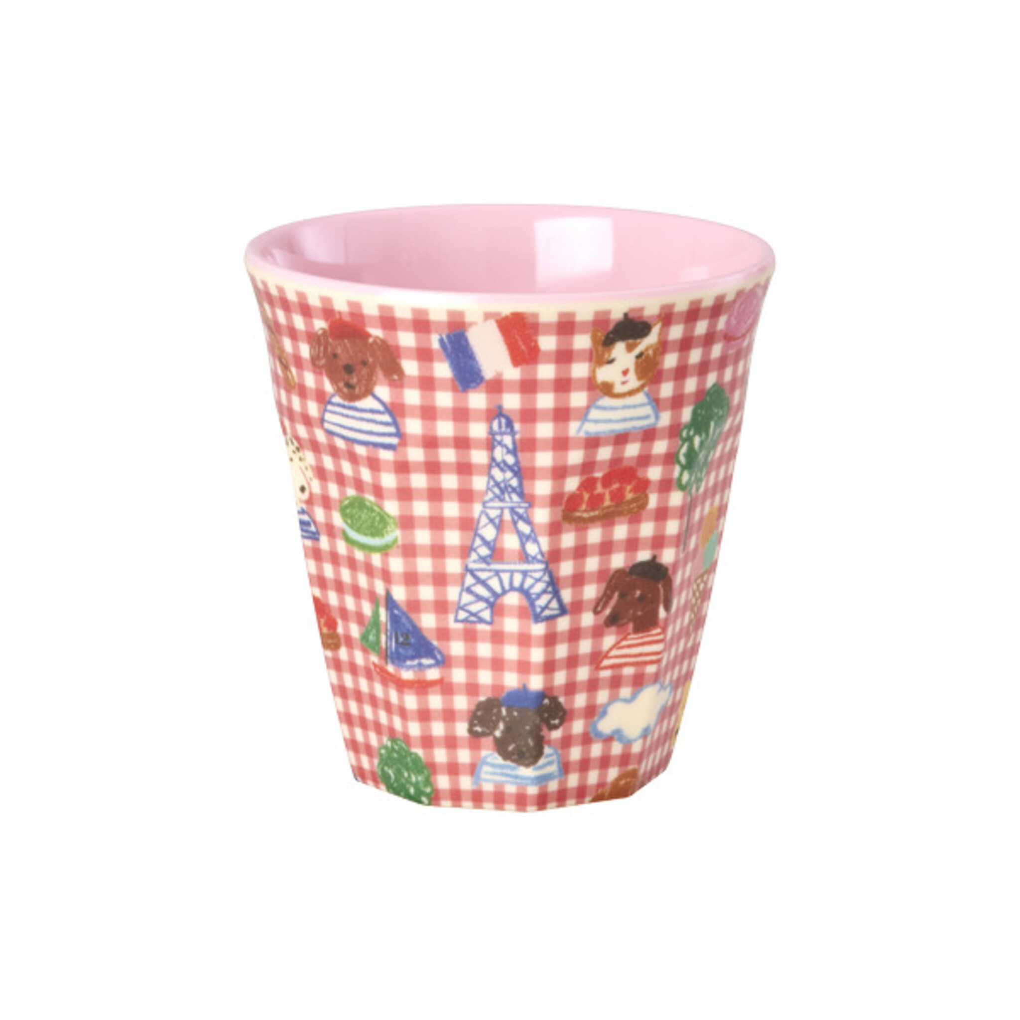 RICE Melamin Becher Kids in Paris Medium, pink 