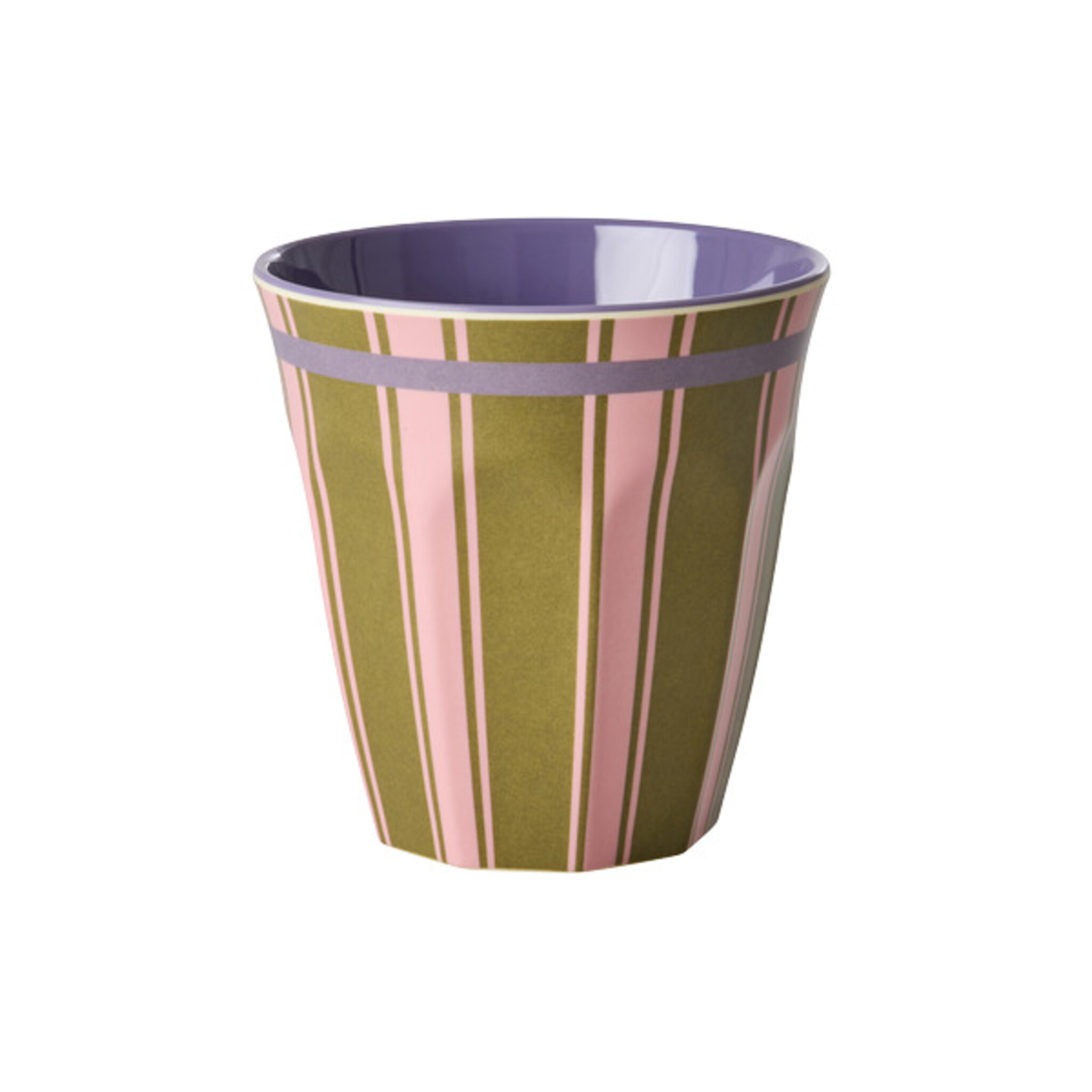 RICE Melamin Becher Medium Stripe Delight, grün 