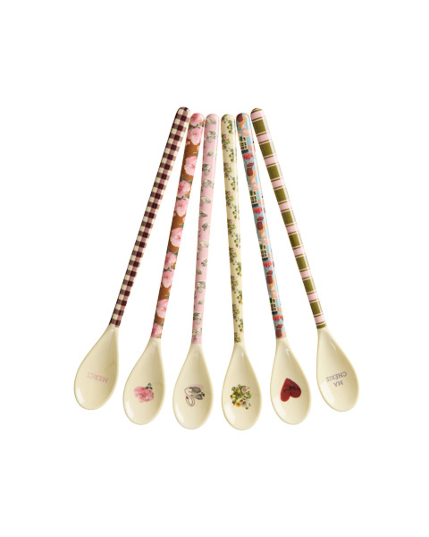 RICE Melamin Latte Löffel Bon Vivant 6er, diverse 