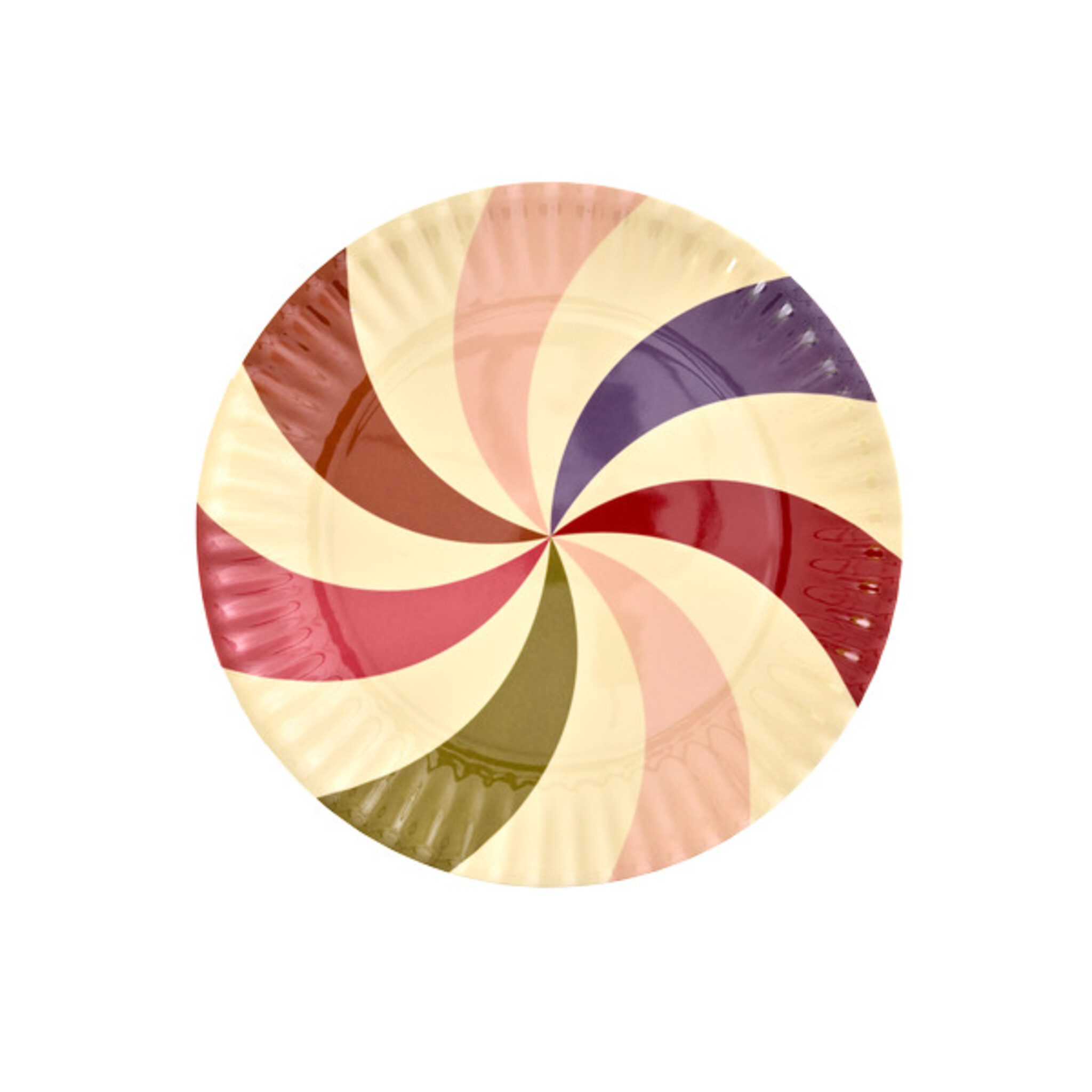 RICE Melamin Serviertablett Rund Spin Color Ø 40,5 cm,  