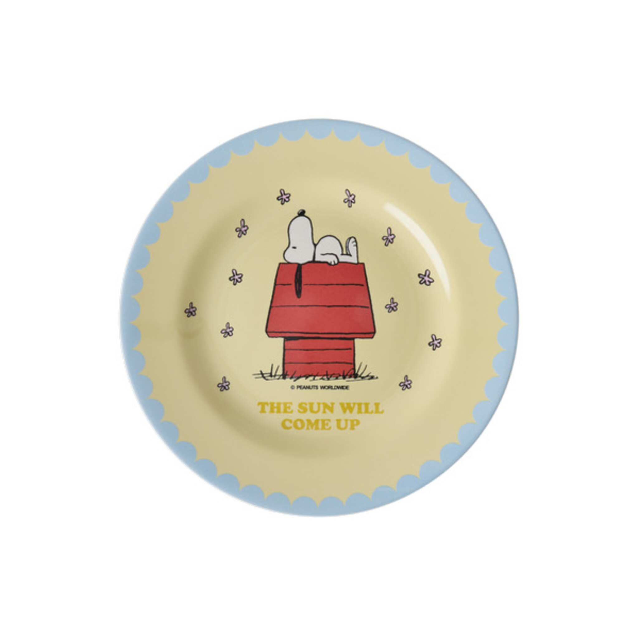 RICE Melamin Teller für Kinder Snoopy, creme 