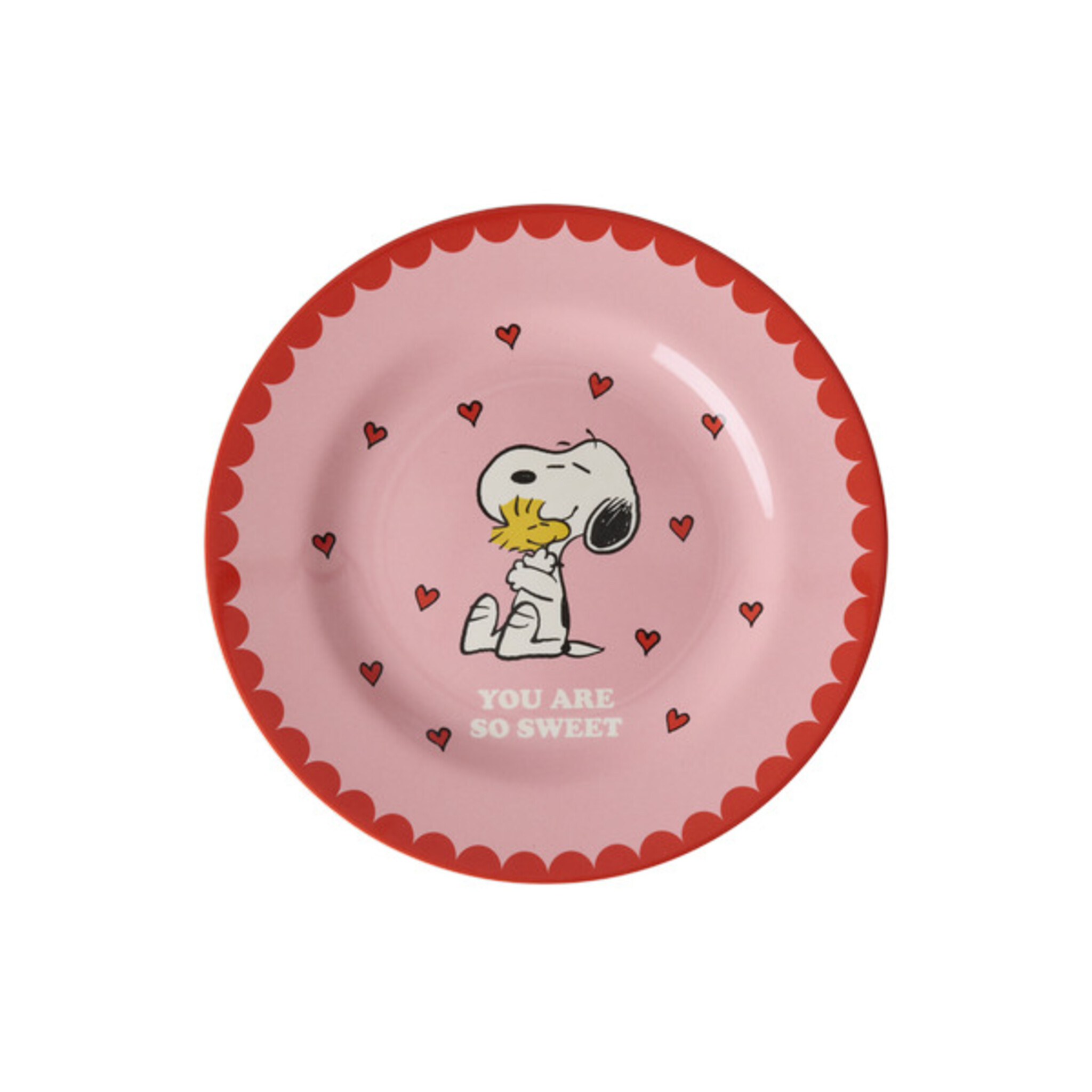 RICE Melamin Teller für Kinder Snoopy, pink 