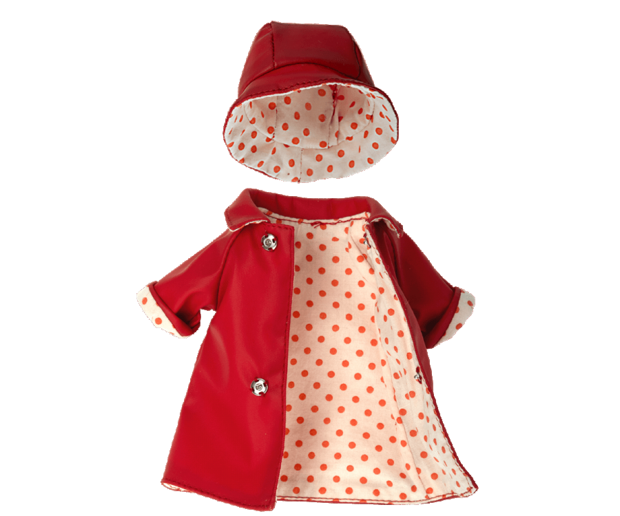 Regenmantel mit Hut Teddy-Mama, rot 