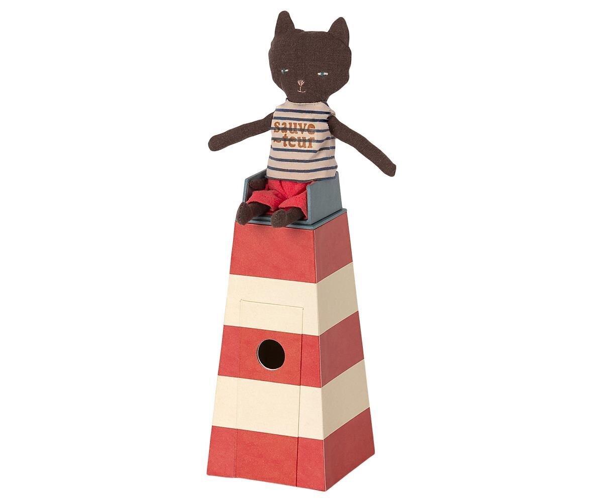 Stofftier Katze mit Leuchtturm Sauveteur, mehrfarbig 