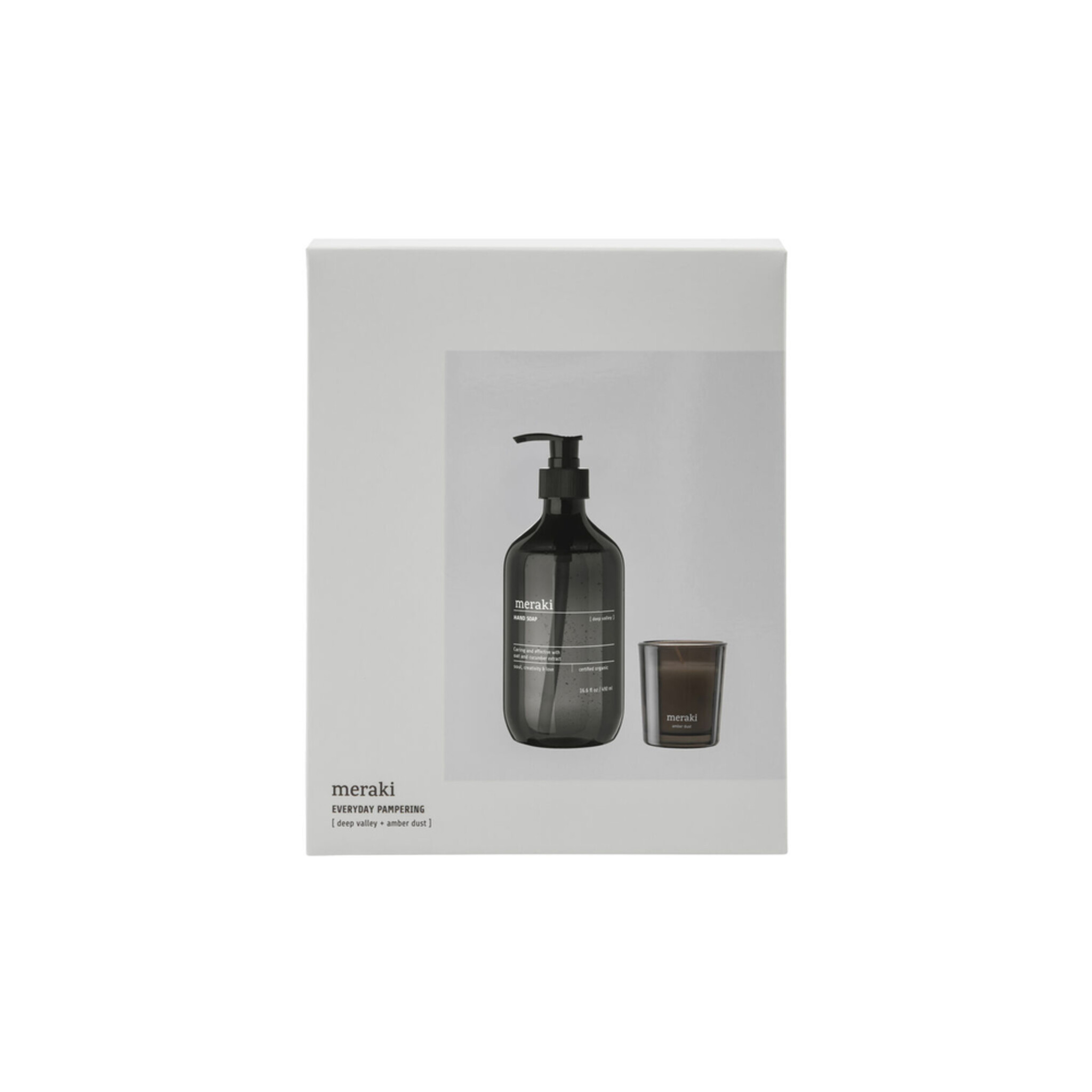 Meraki Geschenkbox Deep Valley Handseife und Duftkerze,  490 ml + 60 ml