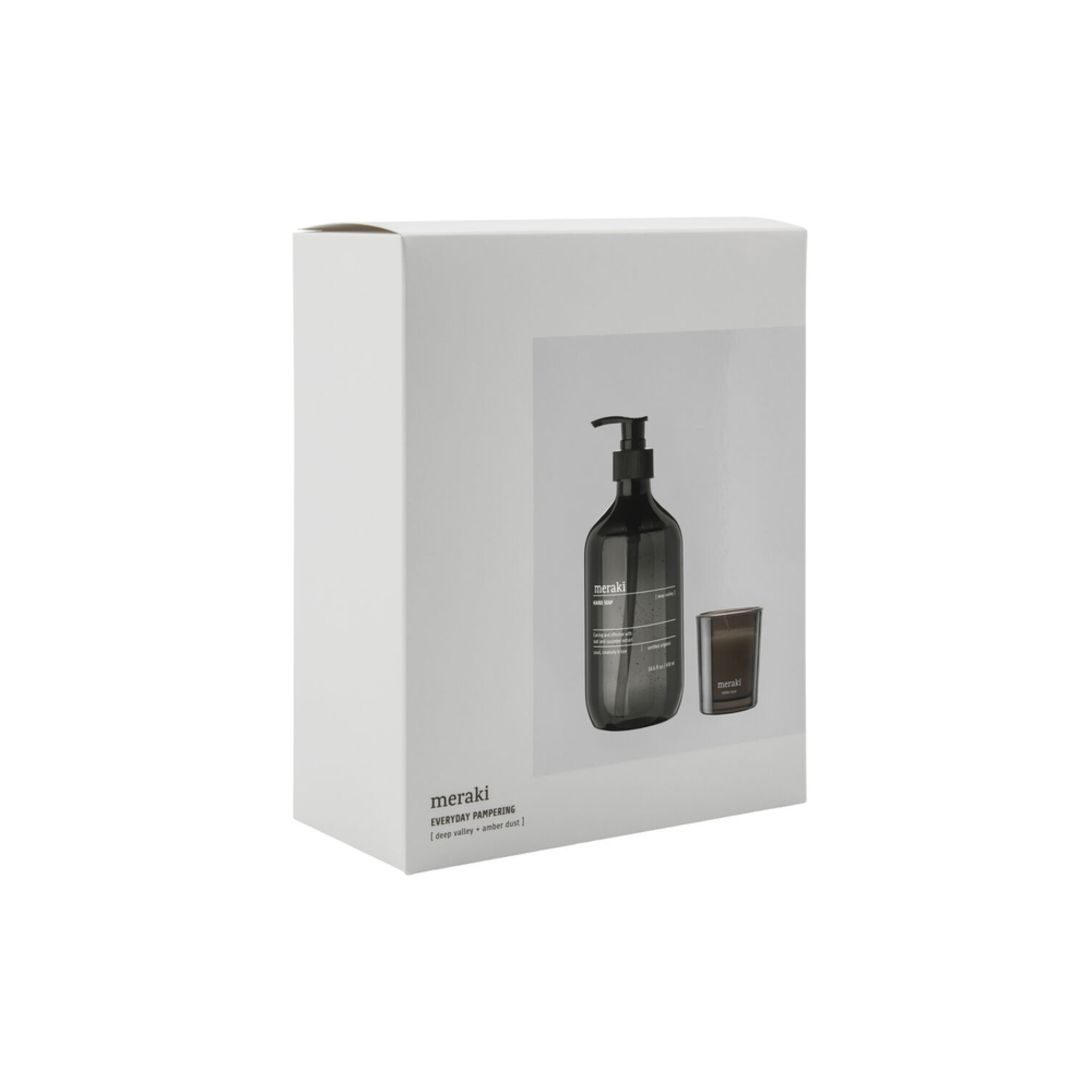 Meraki Geschenkbox Deep Valley Handseife und Duftkerze,  490 ml + 60 ml
