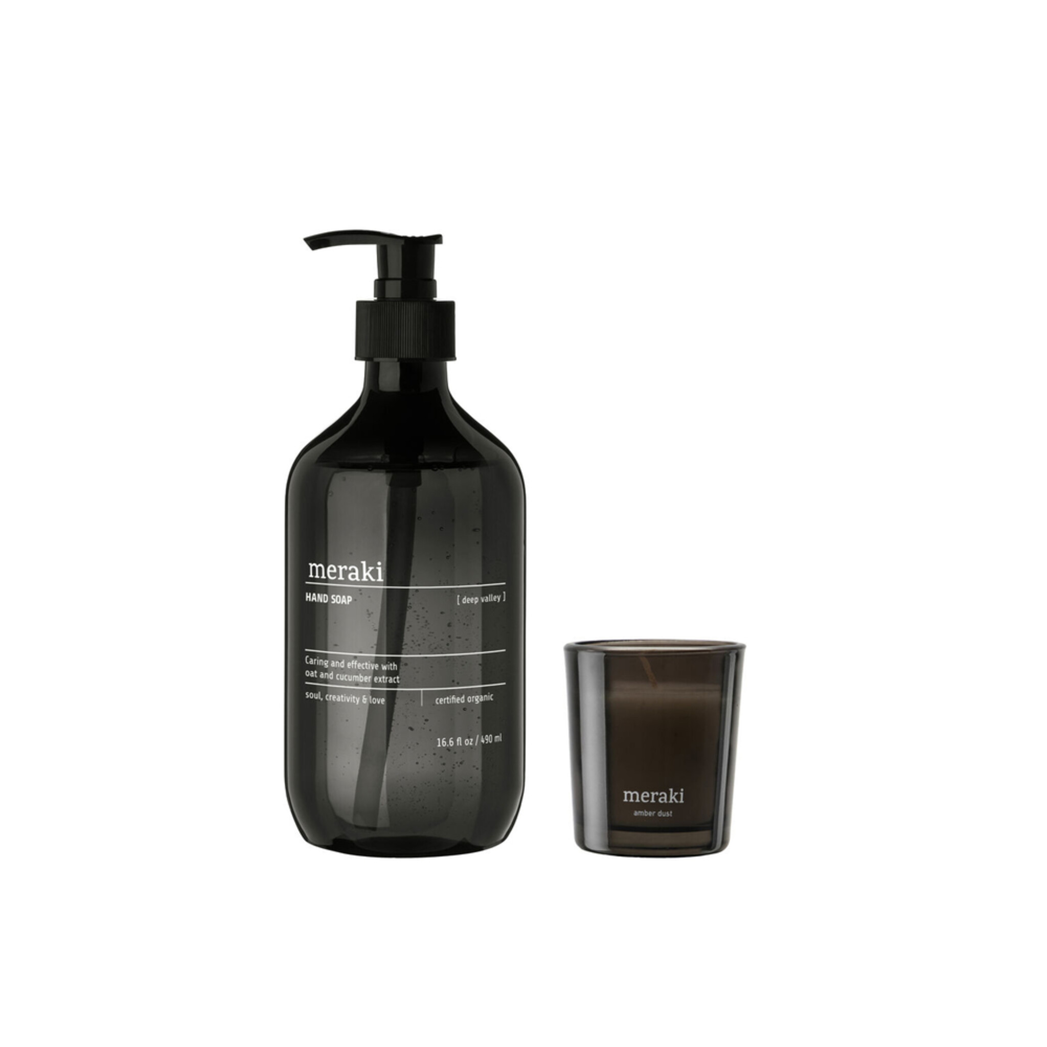 Meraki Geschenkbox Deep Valley Handseife und Duftkerze,  490 ml + 60 ml