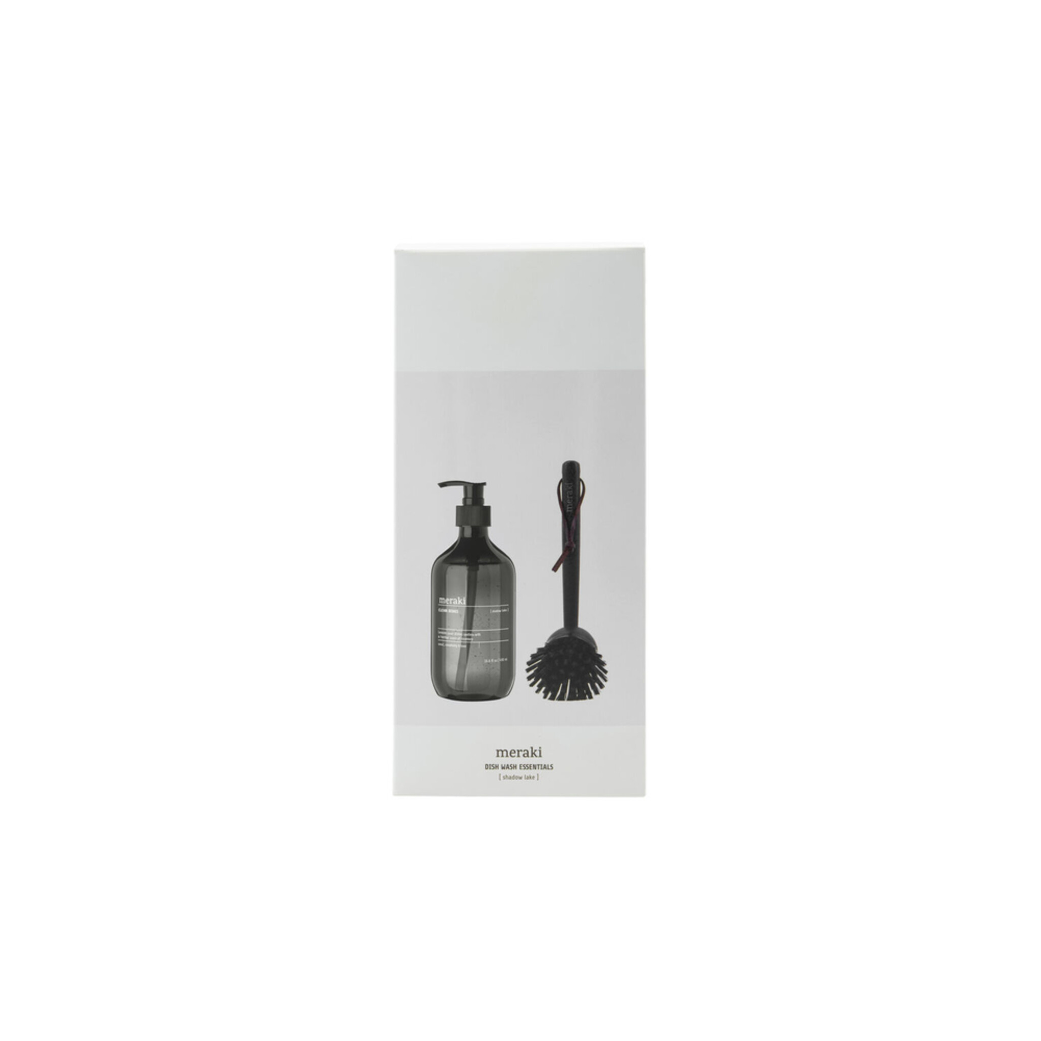 Meraki Geschenkbox Shadow Lake Spülmittel-Set mit Spülbürste, schwarz 
