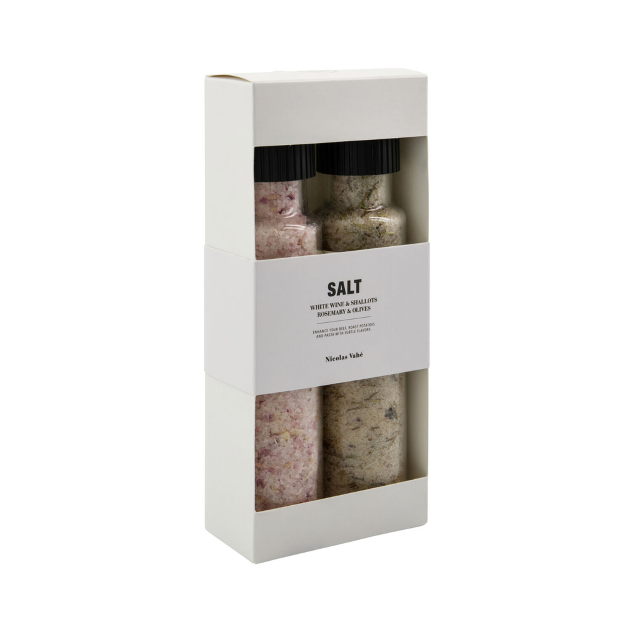 Nicolas Vahé Geschenkbox Salz Weißwein & Schalotte + Rosmarin & Olive,  2 x 310 g