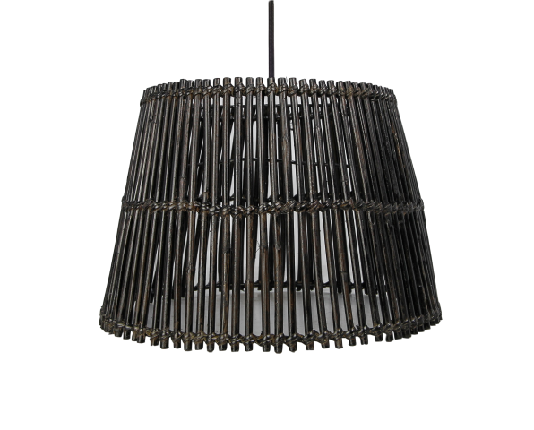Pendelleuchte Rattan Black Wash, schwarz ø33/25x21