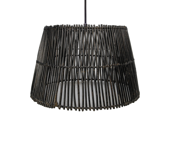 Pendelleuchte Rattan Black Wash, schwarz ø48/36x28