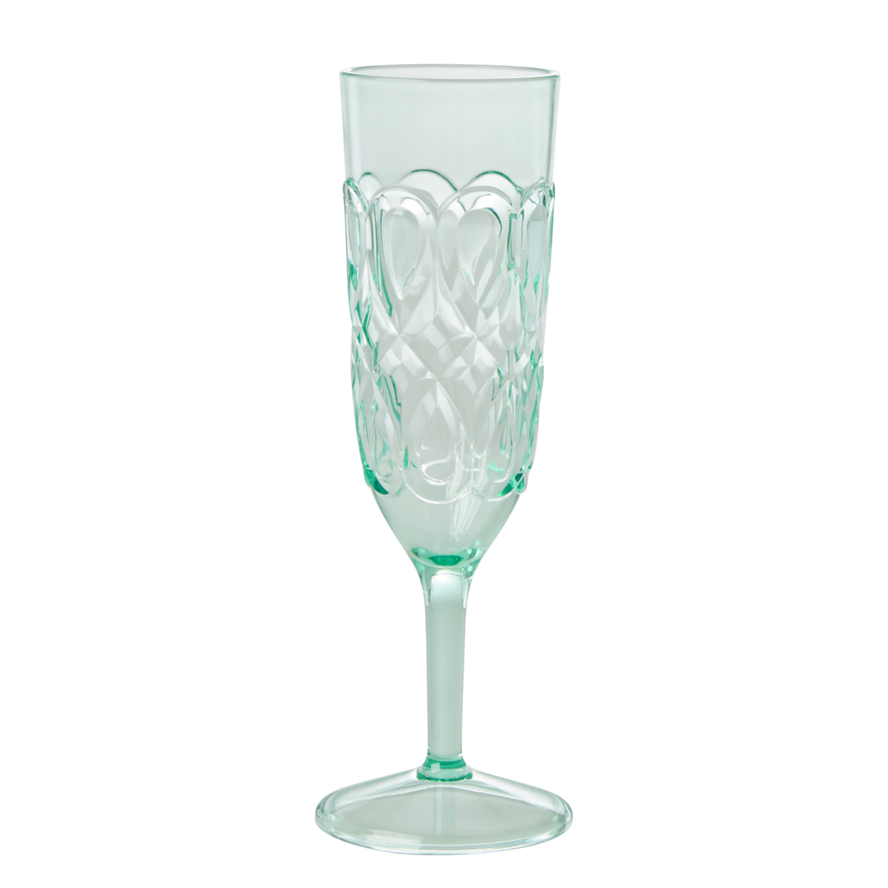 RICE Acryl Champagner Glass, grün 