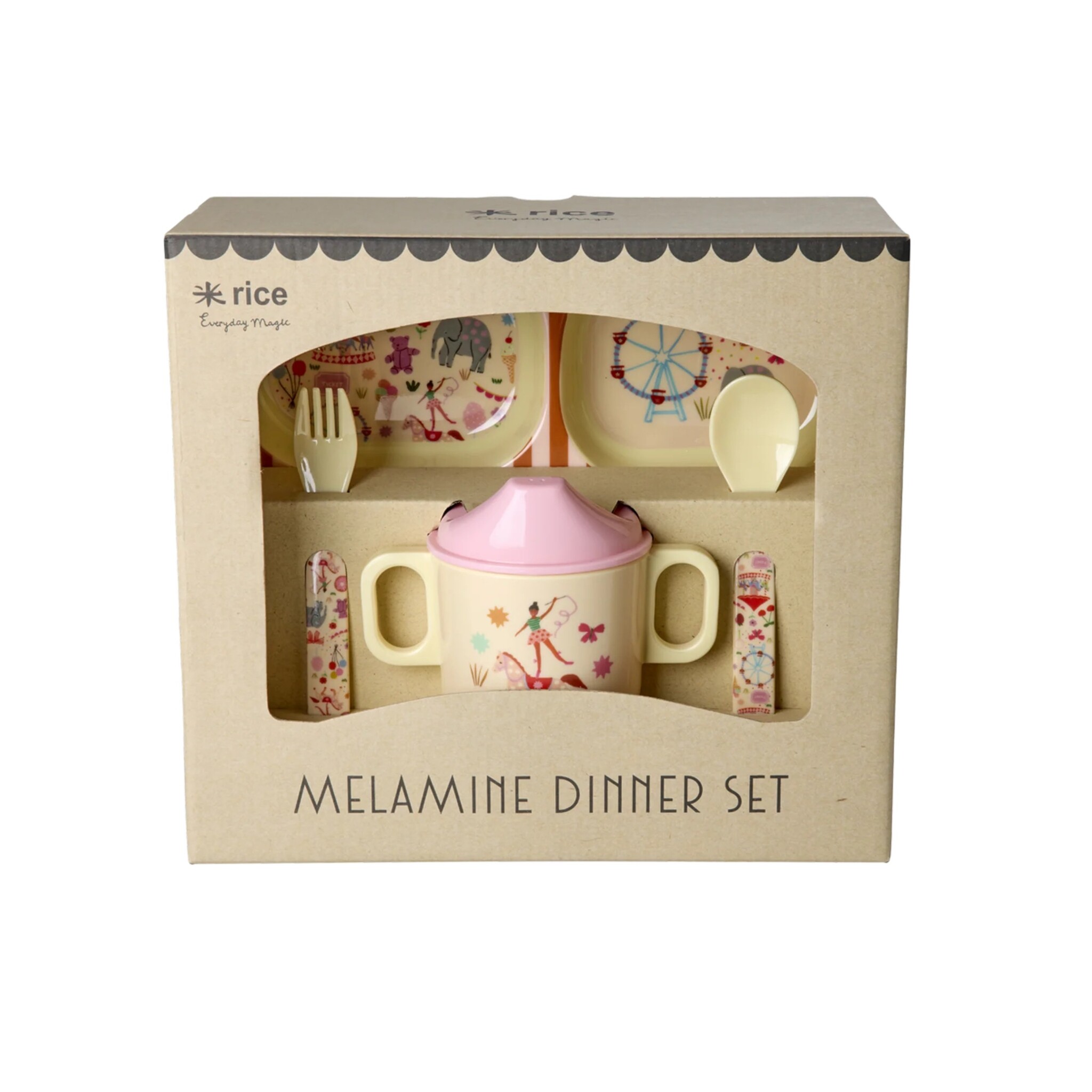 Baby-Geschirrset Fun Fair Geschenkbox, pink 