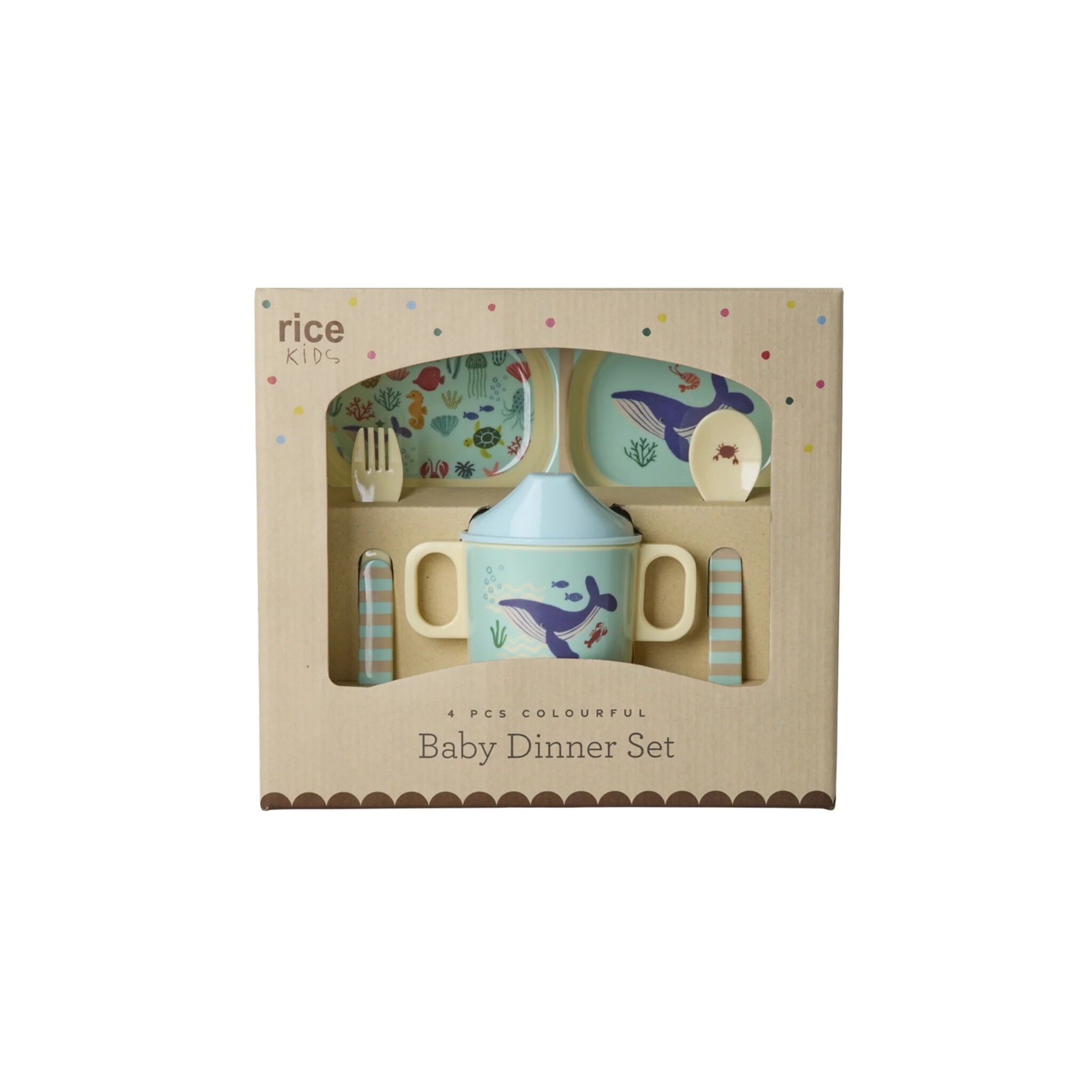 Baby-Geschirrset Fun Fair Geschenkbox, mint 