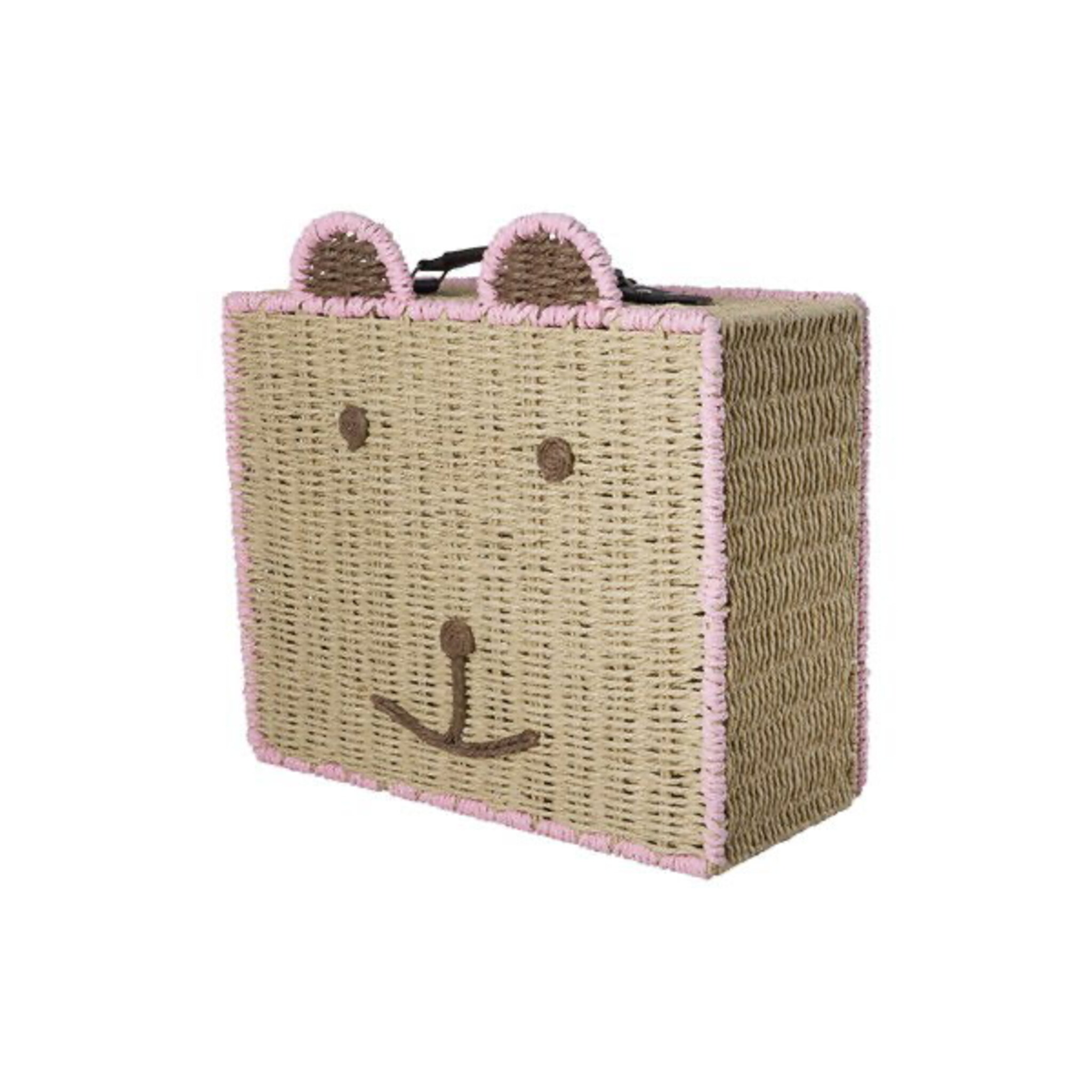 Bast Koffer Bär, pink 