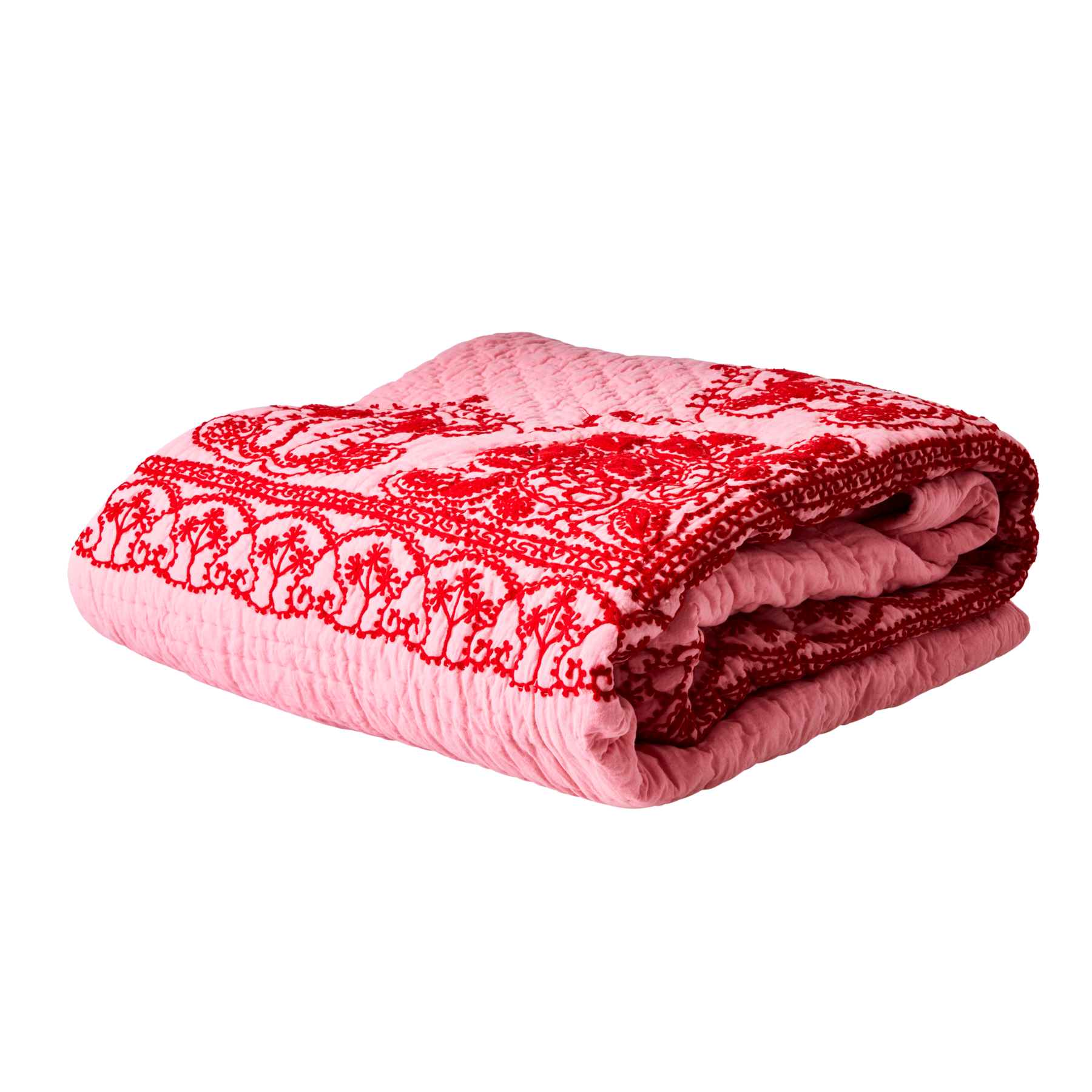 Bauwolle Tagesdecke Baumwolldecke, rot 