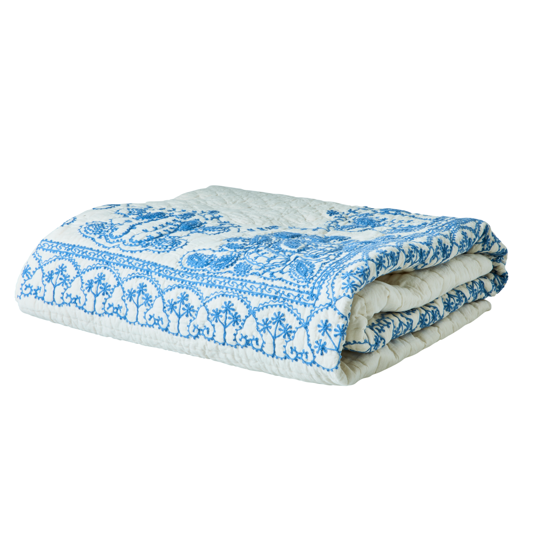 Bauwolle Tagesdecke Baumwolldecke, blau 