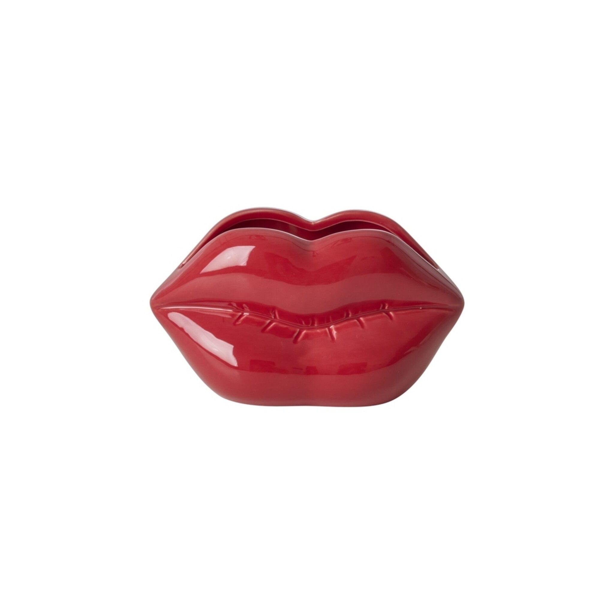 RICE Keramik Vase Lips Rot, rot 