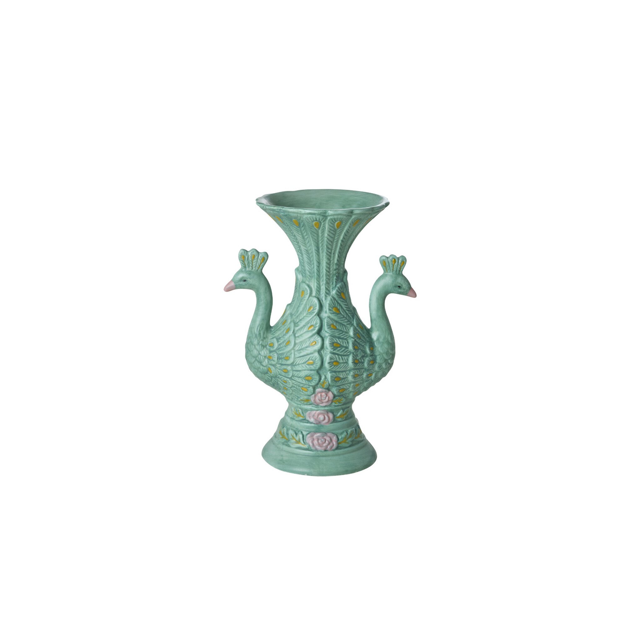 RICE Keramik Vase Peacock
