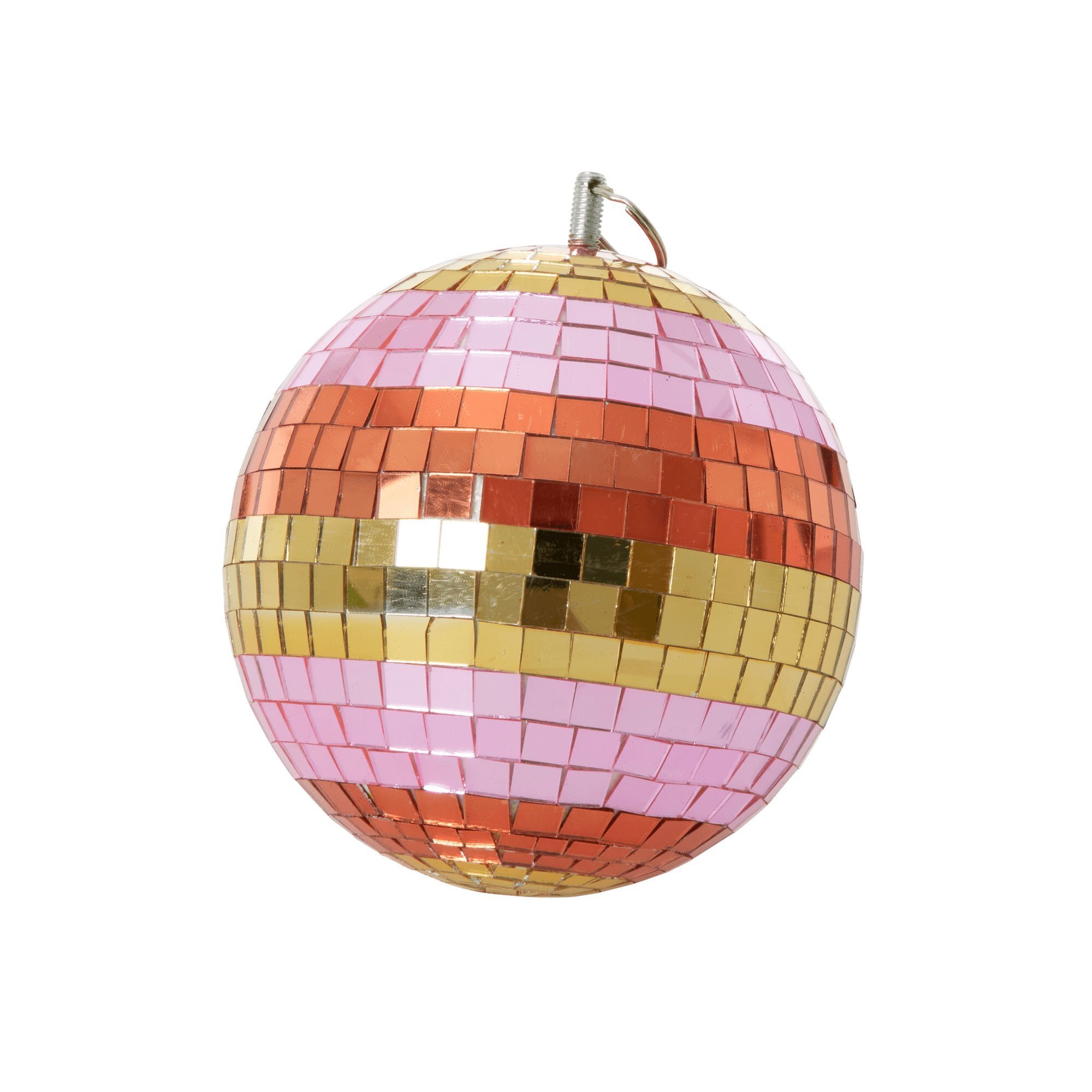 Diskokugel mit Streifen, pink Ø18cm