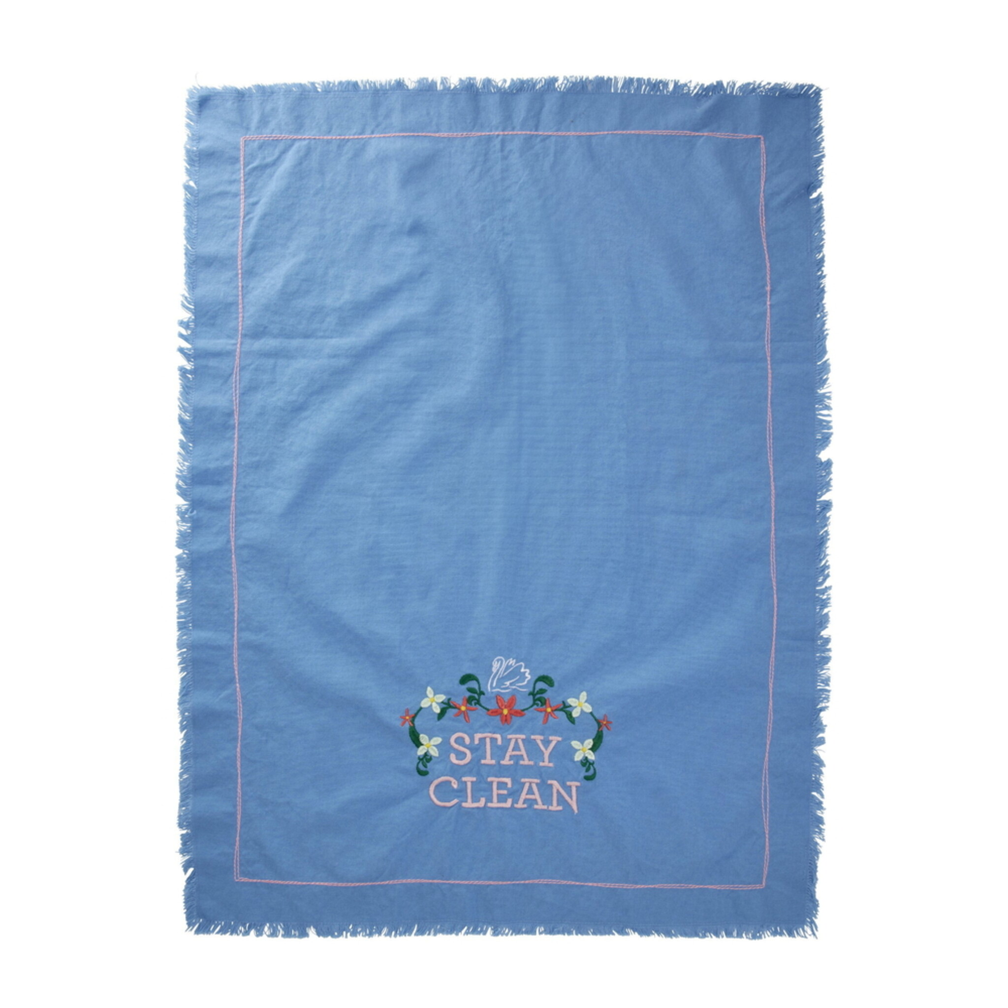 Geschirrhandtuch aus stonewashed Baumwolle Stay Clean, blau 