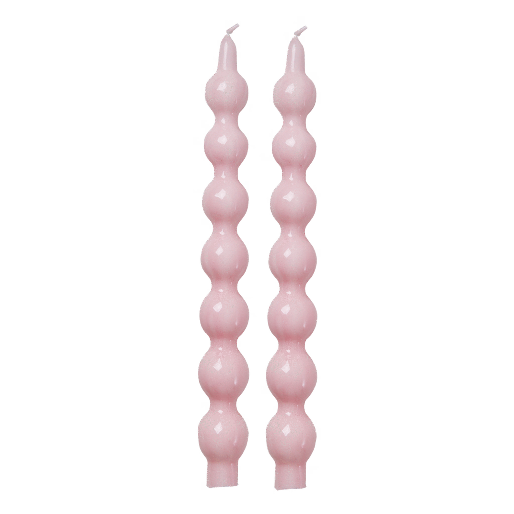 Geschwungene Kerzen 2er Pack, rosa 