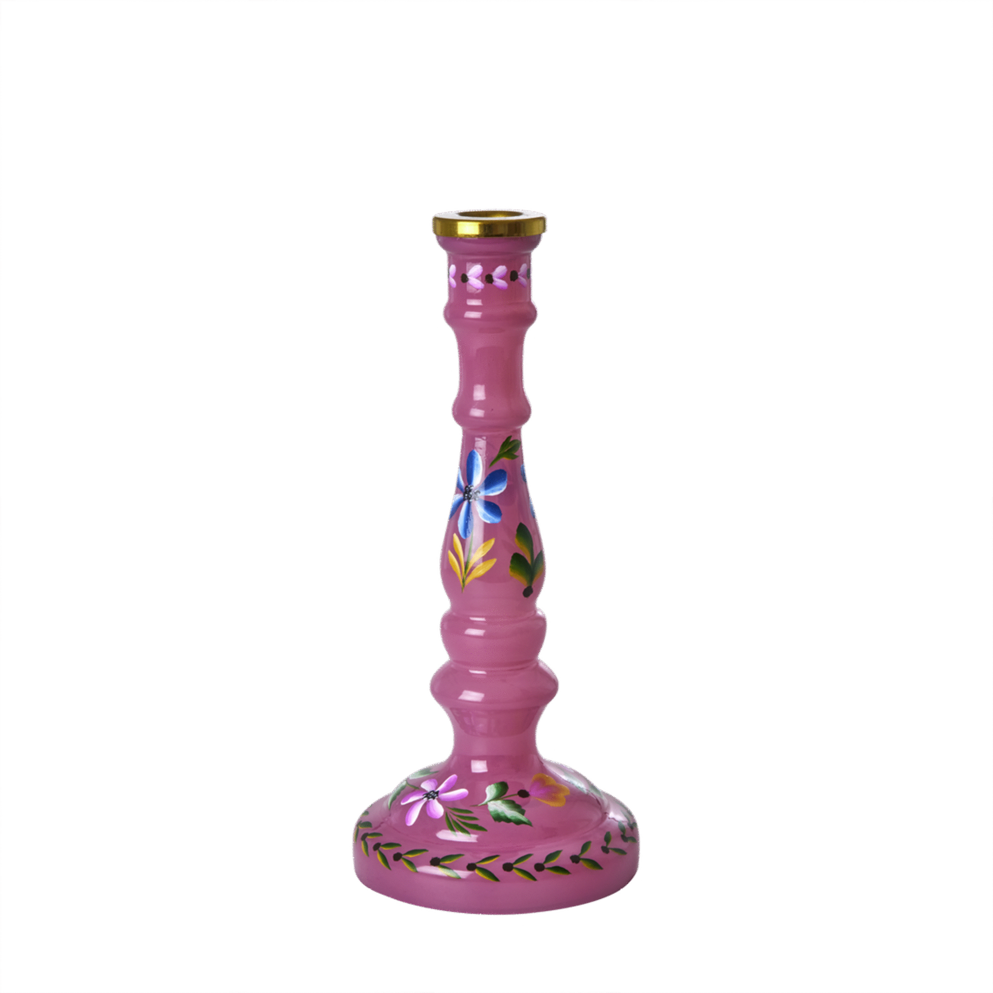 Glas Kerzenhalter, pink 