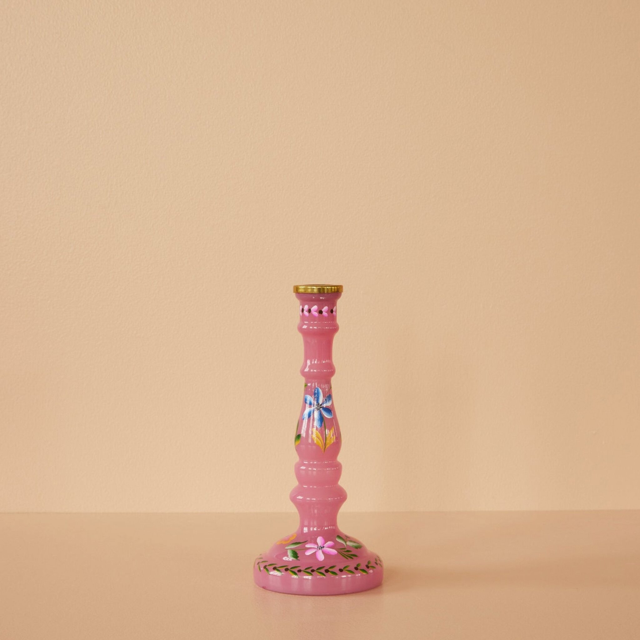Glas Kerzenhalter, pink 