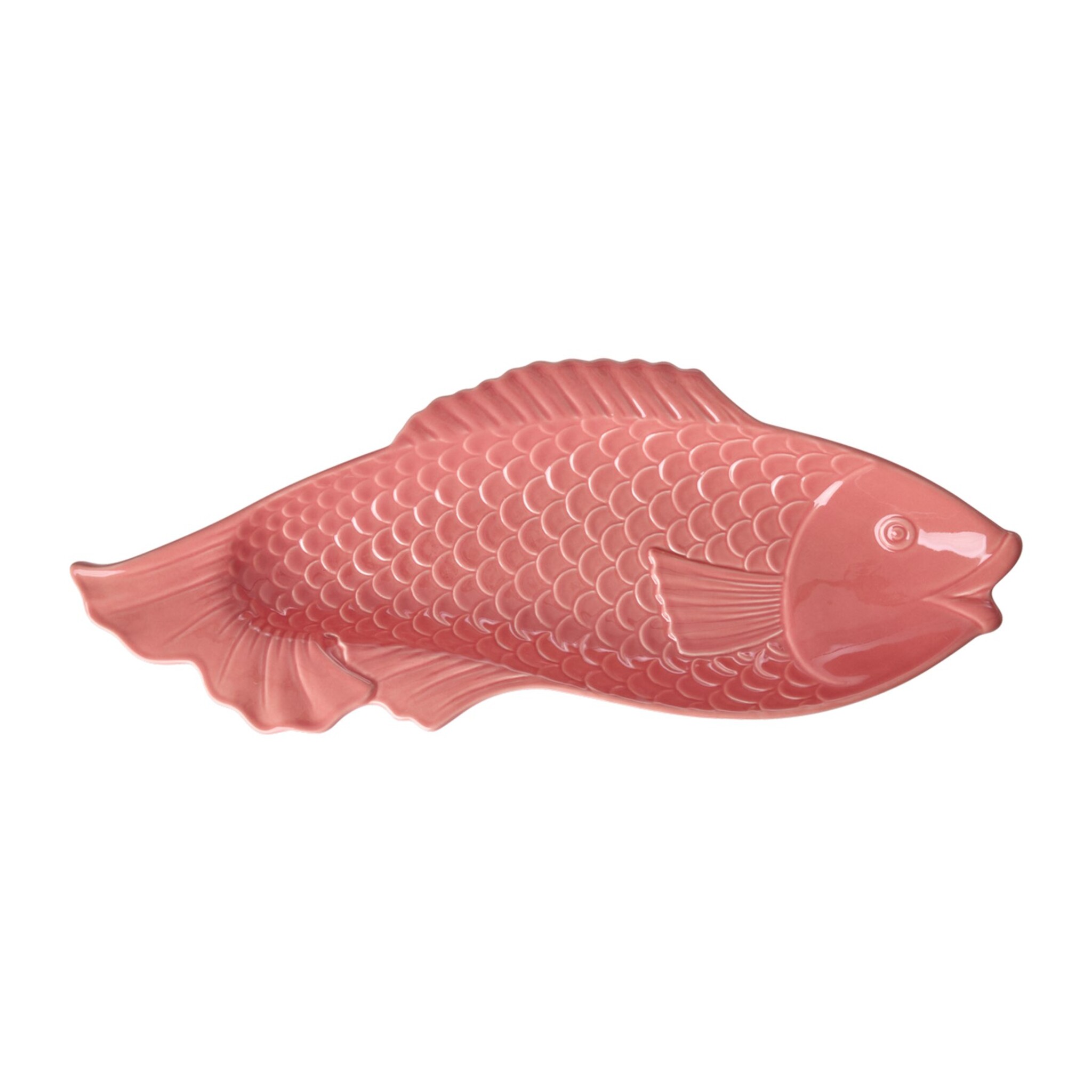 Große Fisch Keramik Servierplatte, koralle 
