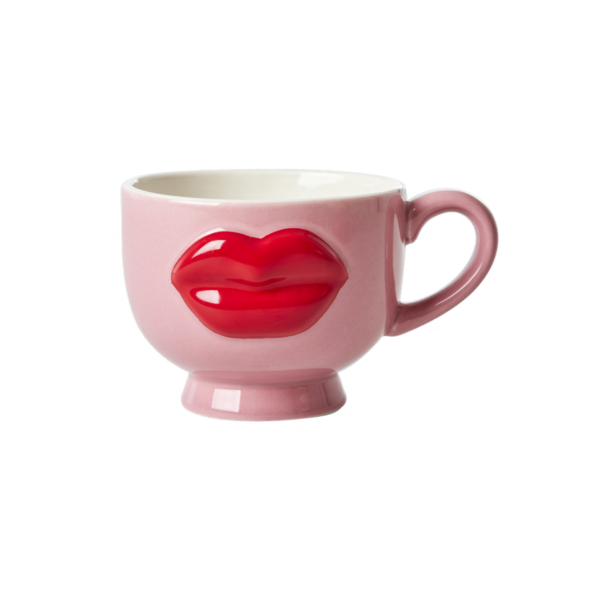 Keramik Becher Lips, pink 