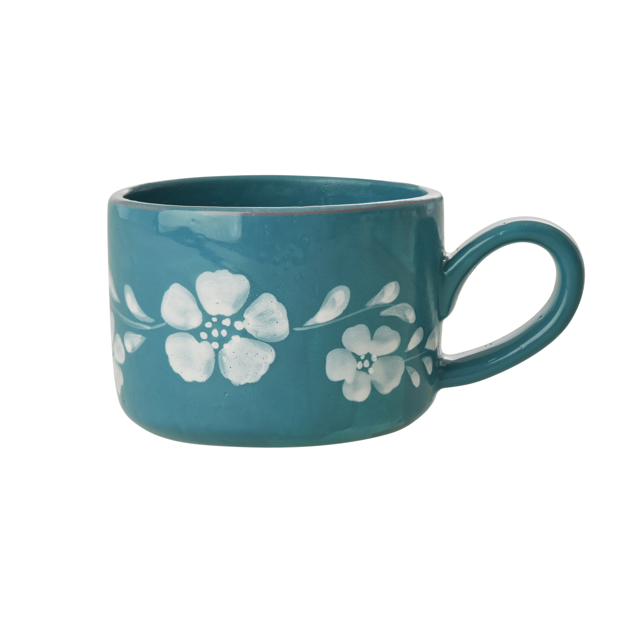 Keramik Cappuccino Tasse Handgemalt, mint 200 ml, Ø 9 cm, Höhe 6,5 cm