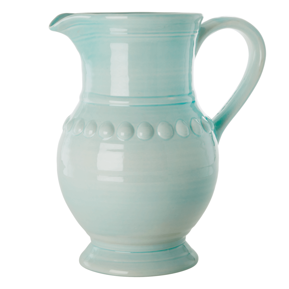 Keramik Kanne XL, hellblau L:26 cm, B:21 cm, H:38 cm