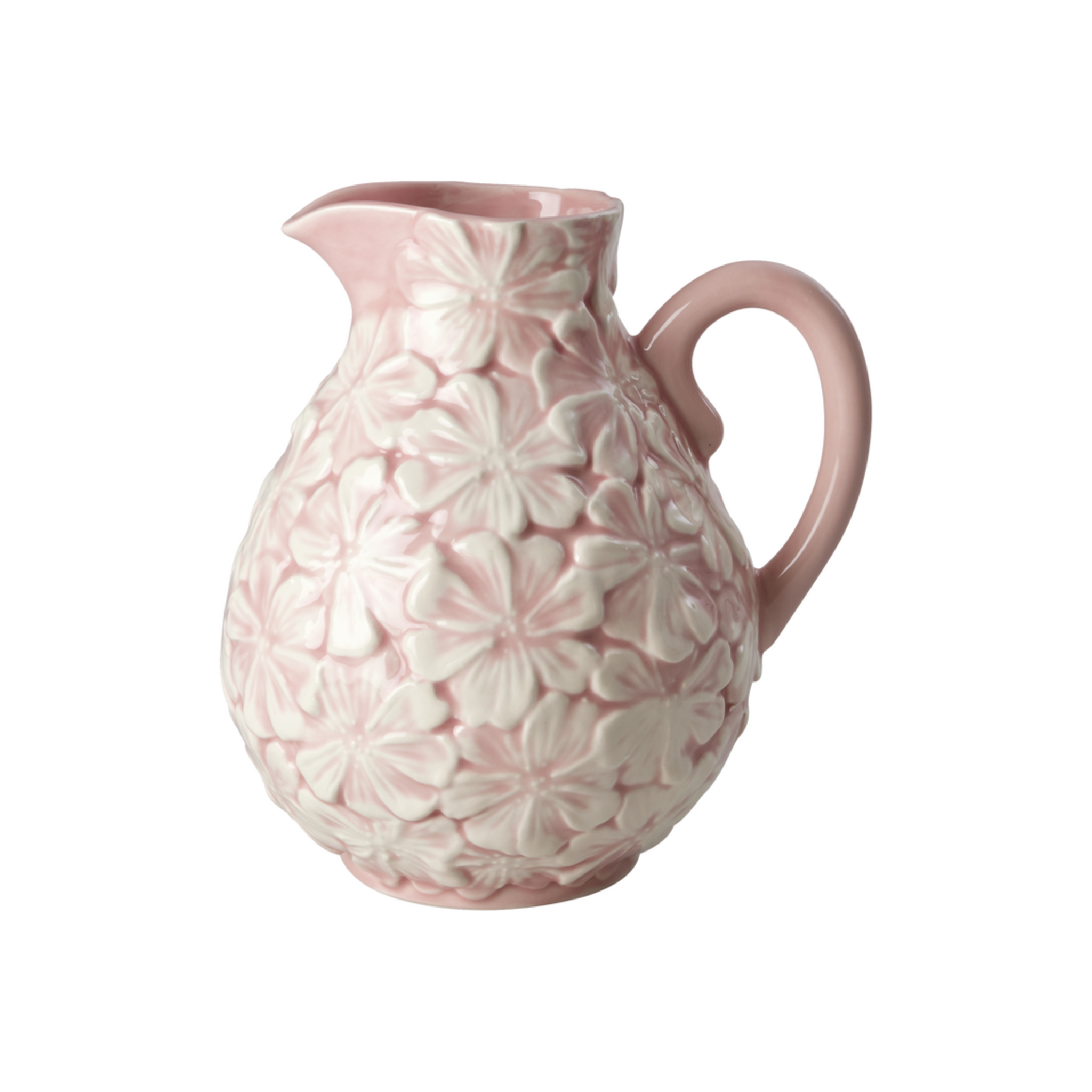 Keramik Krug Hellrosa Blumen, rosa 