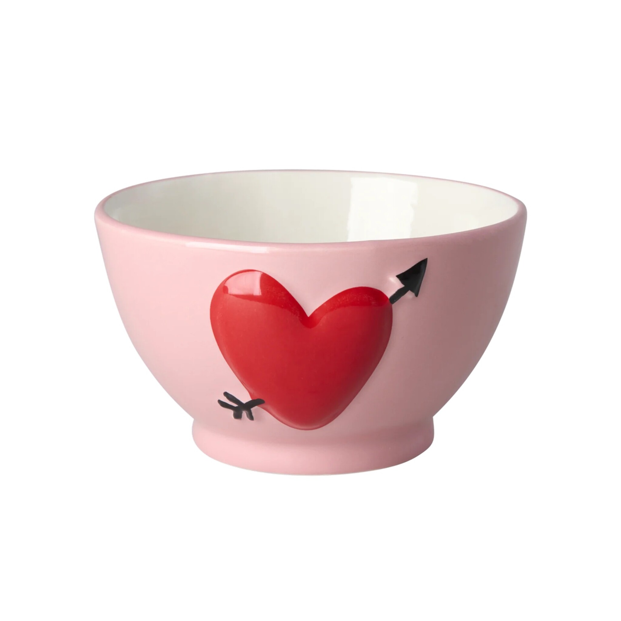 Keramik Schüssel Embossed Heart, pink Ø 14 cm, Höhe 10 cm, 600 ml