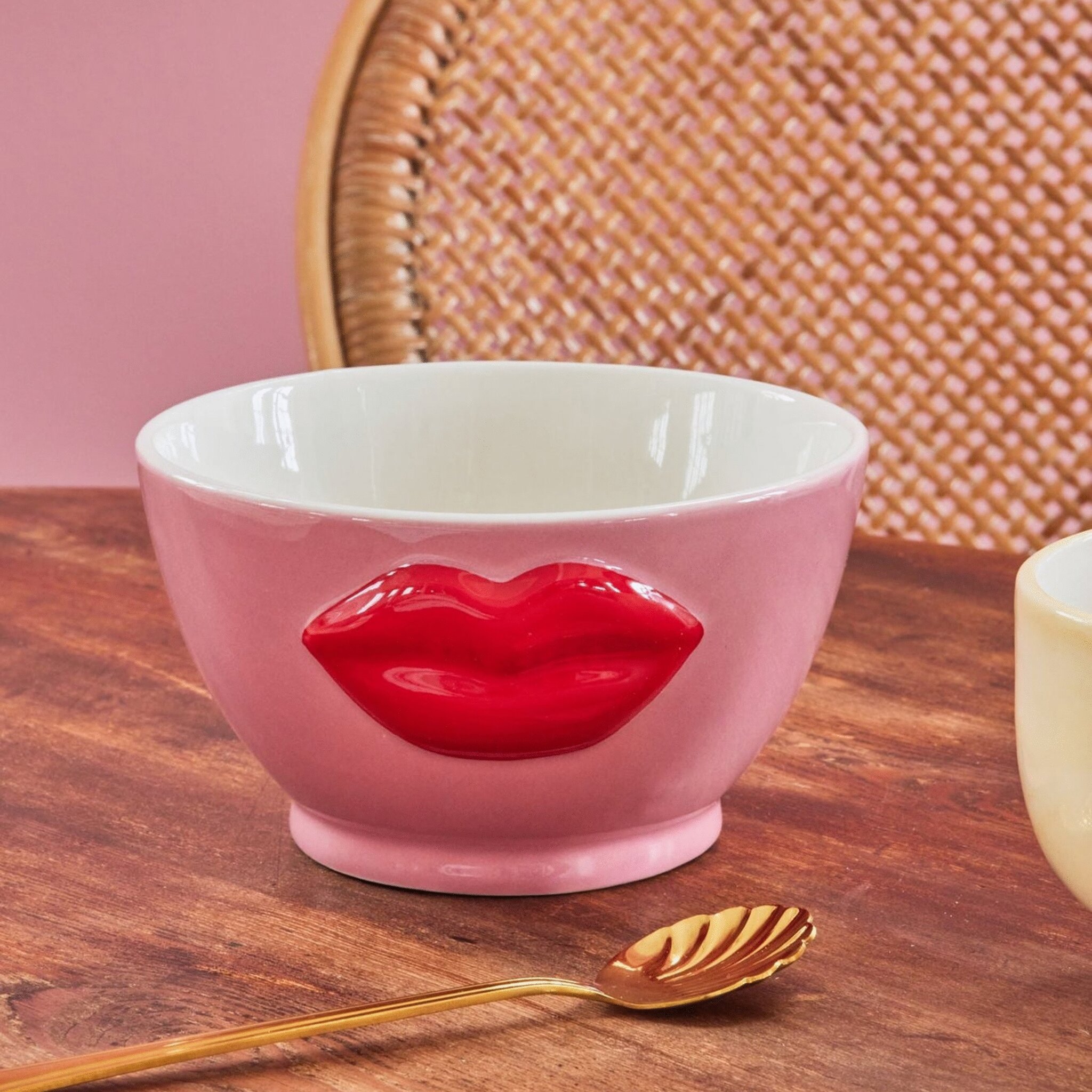 Keramik Schüssel Lips, pink 300 ml Ø 14,5 cm, Höhe 10 cm