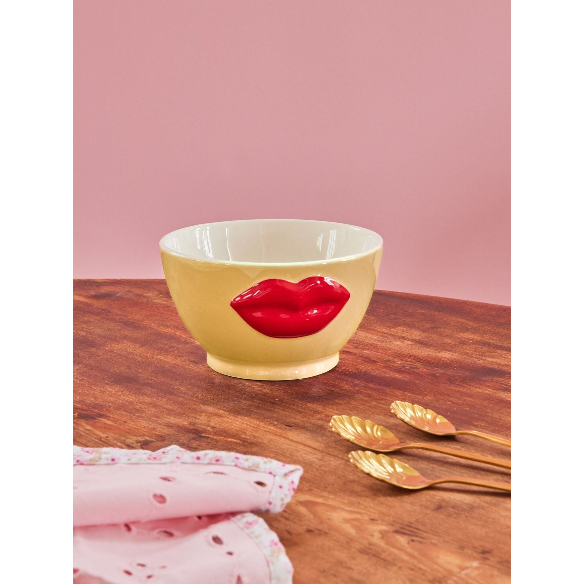 Keramik Schüssel Lips, creme 250 ml Ø 12 cm, Höhe 7 cm