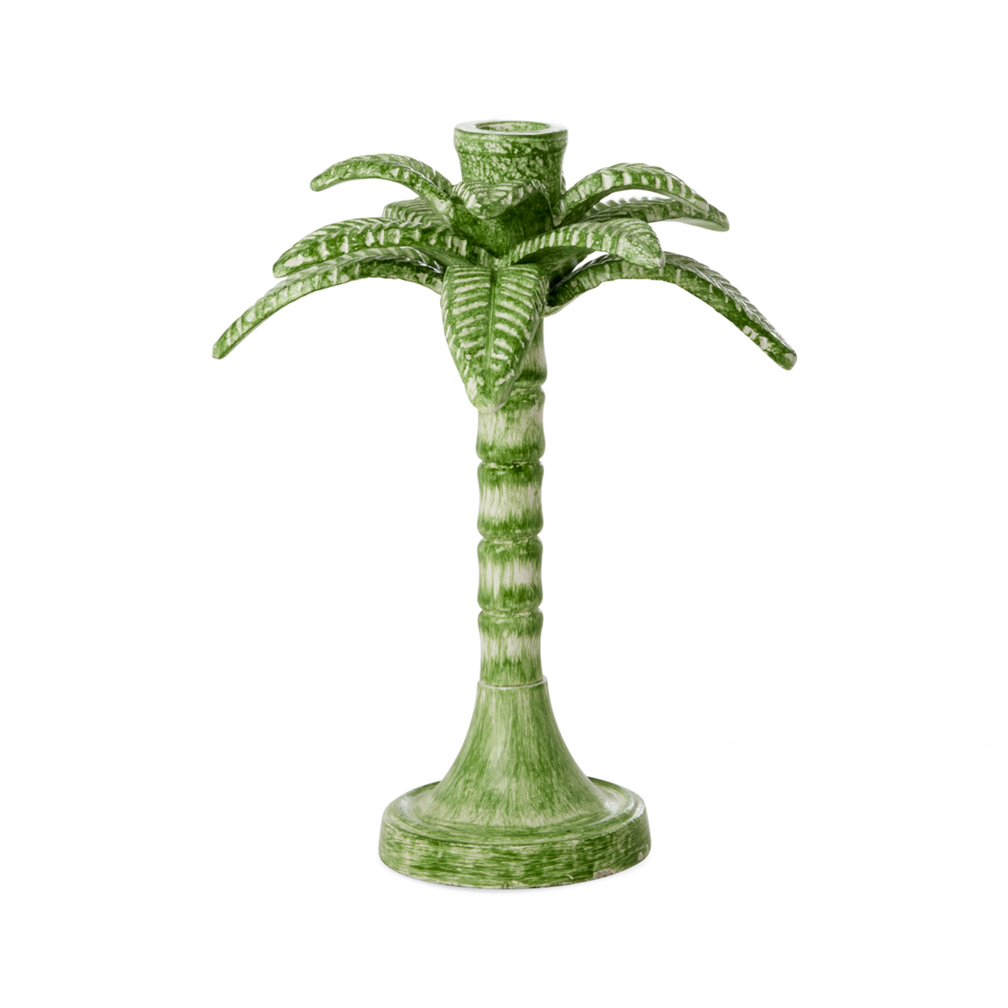 Kerzenhalter Palme aus Aluminium, grün 