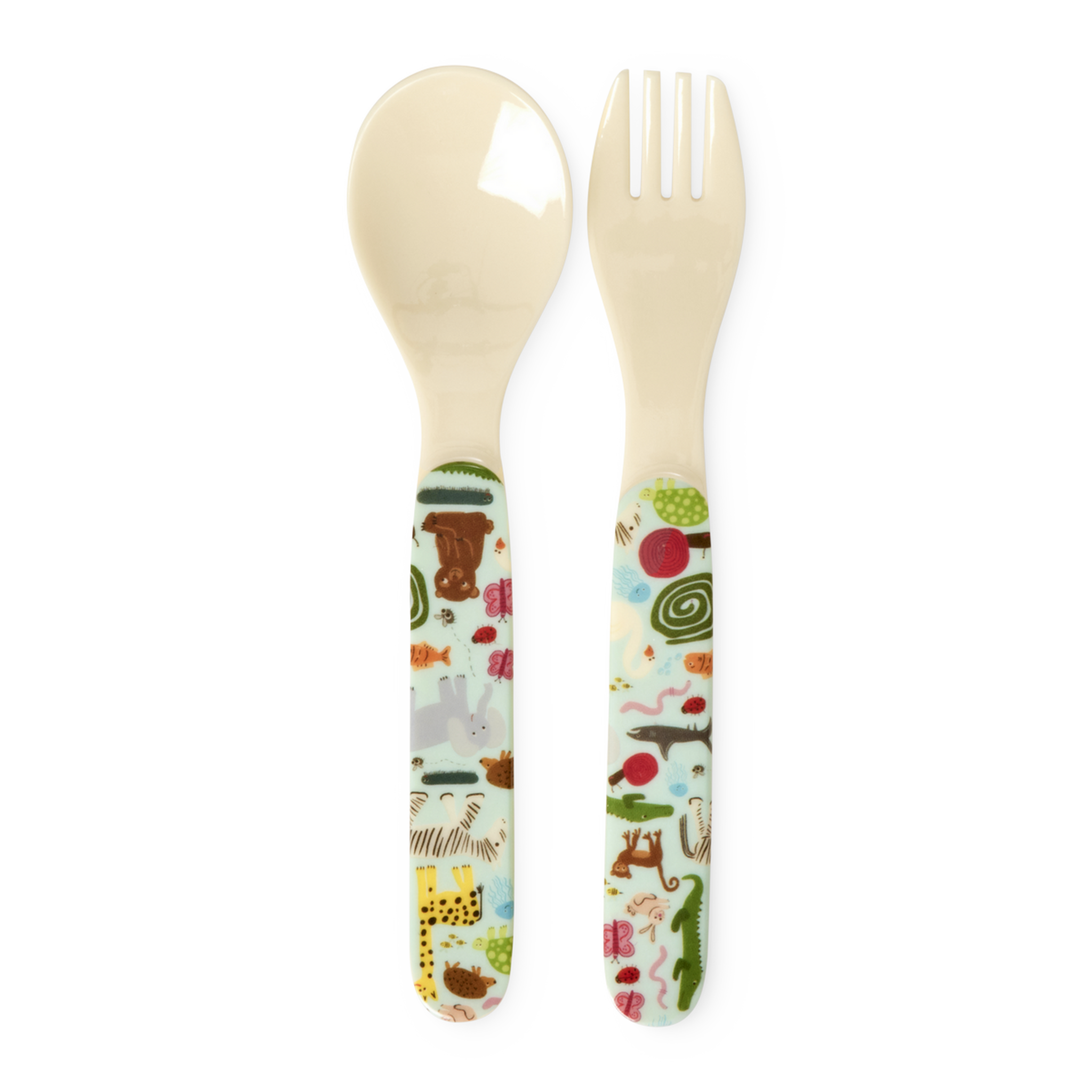 Kinder Besteck, Gabel und Löffel Wildlife, mint 