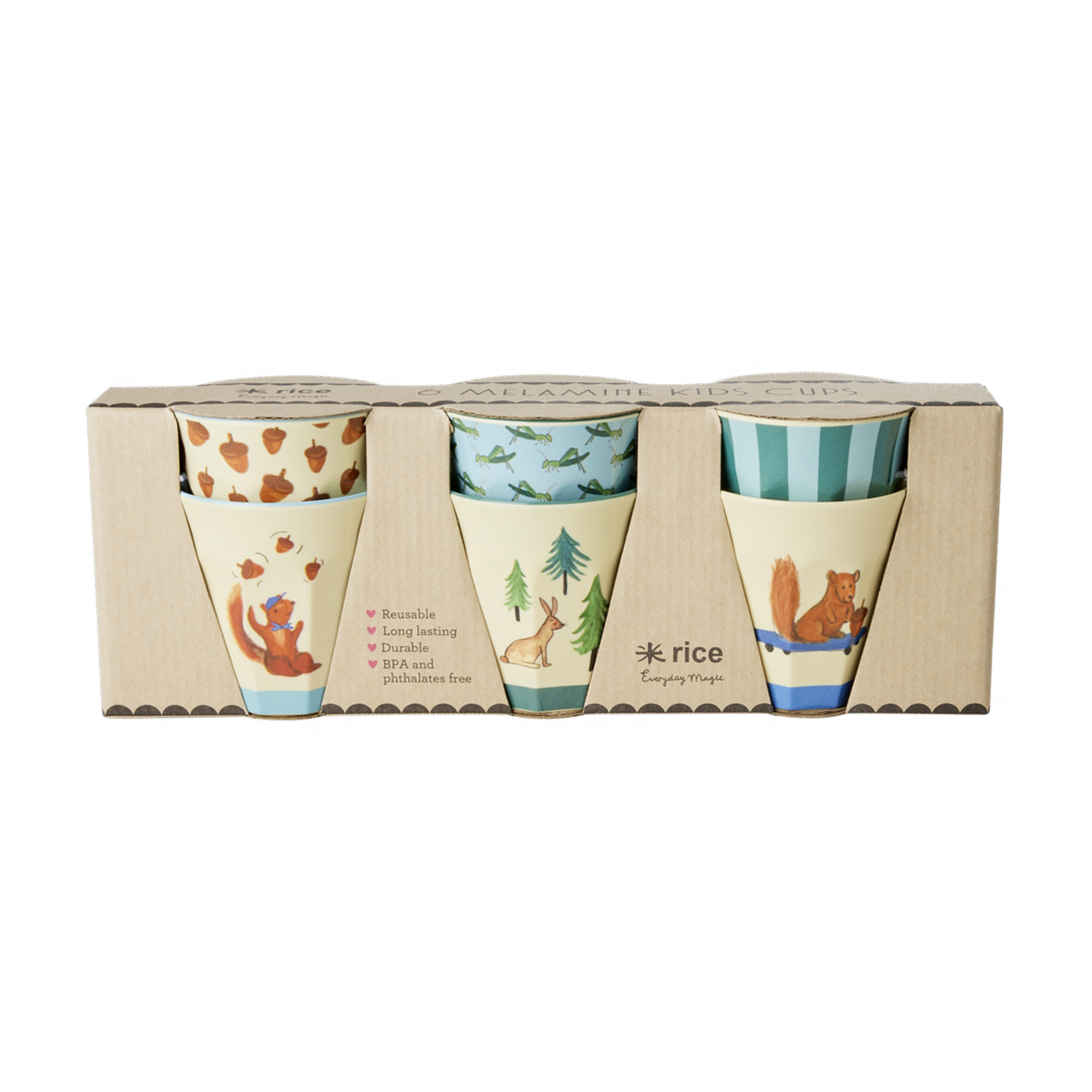 Kinderbecher 6er Set Happy Forest, blau 
