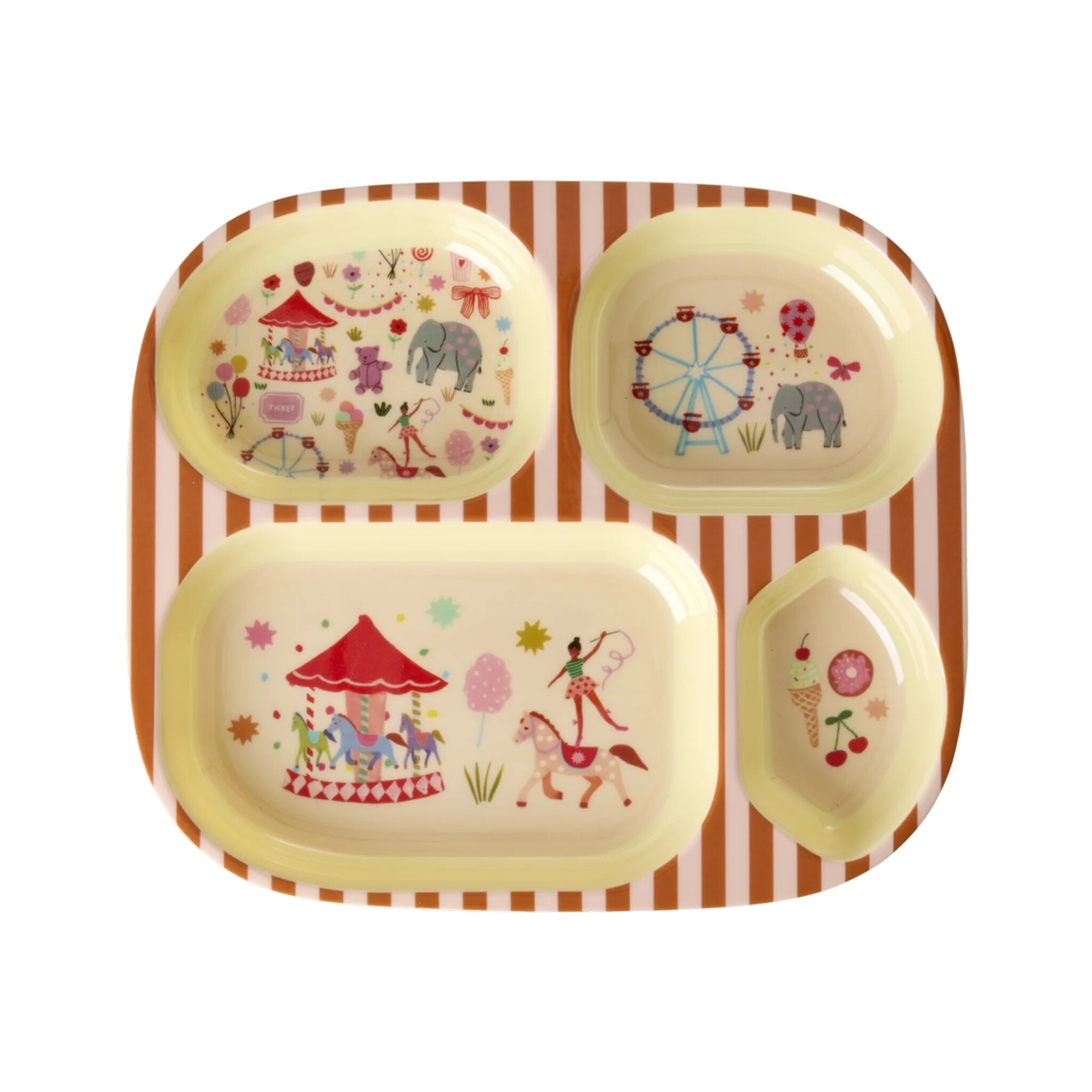 Kinderteller mit 4er Einteilung Fun Fair, pink 