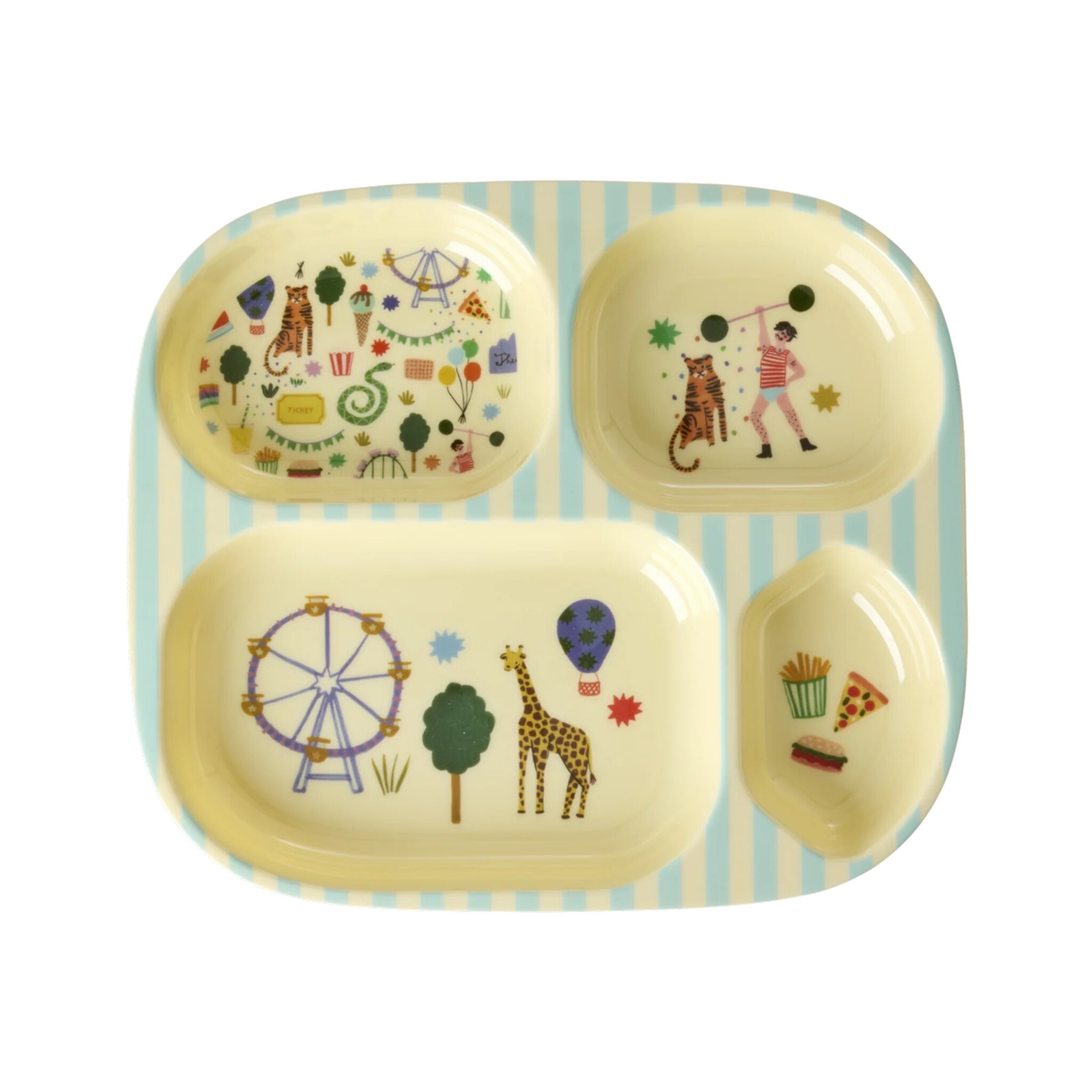 Kinderteller mit 4er Einteilung Fun Fair, mint 