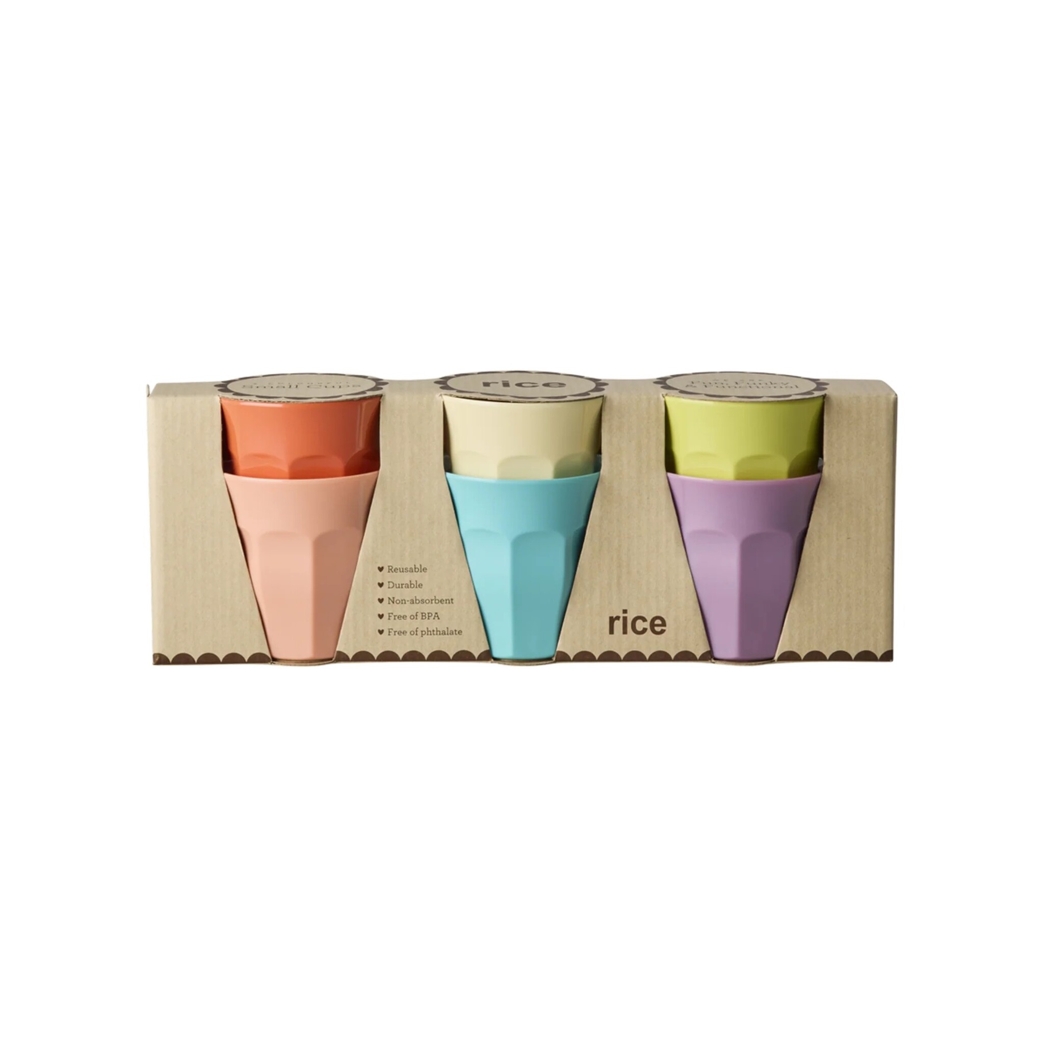 Kleine Becher aus Melamin Glory Days 6er, diverse 