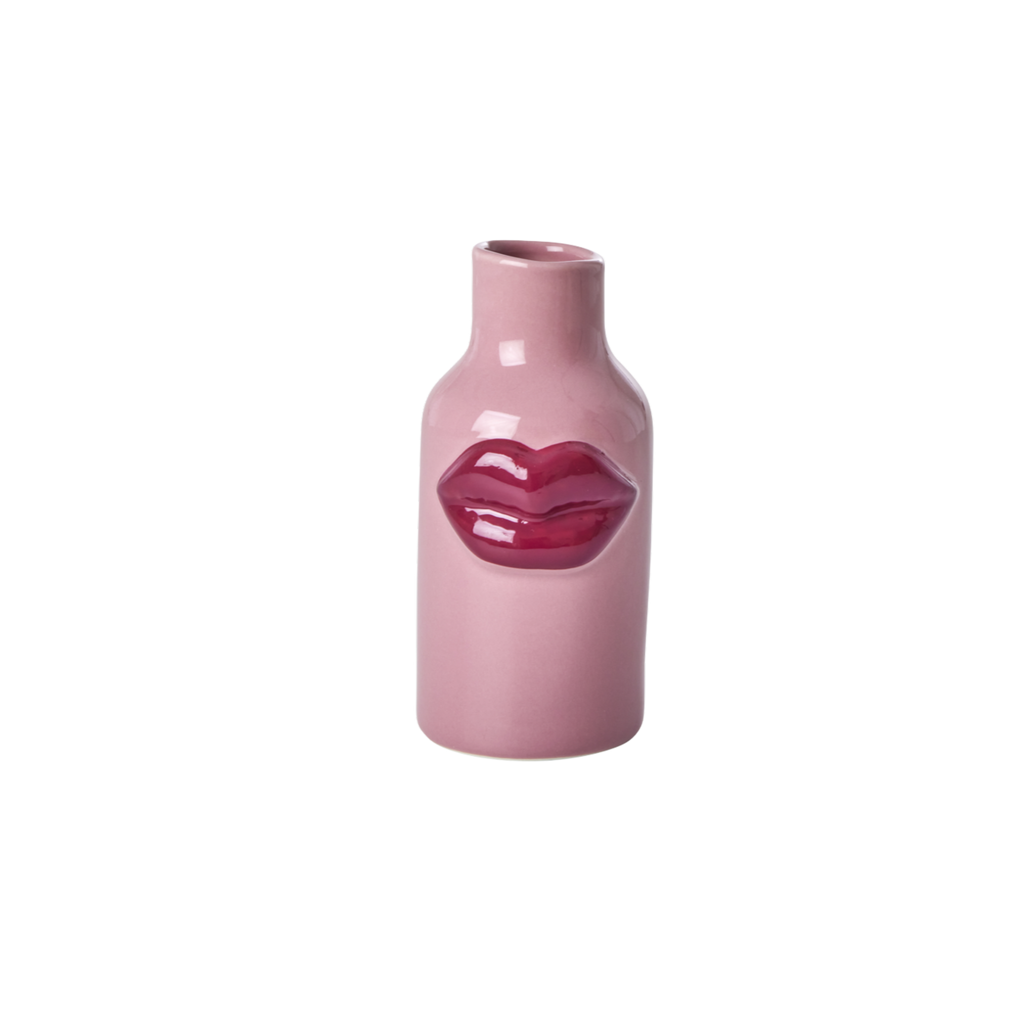 Kleine Keramik Vase Lipstick, pink 
