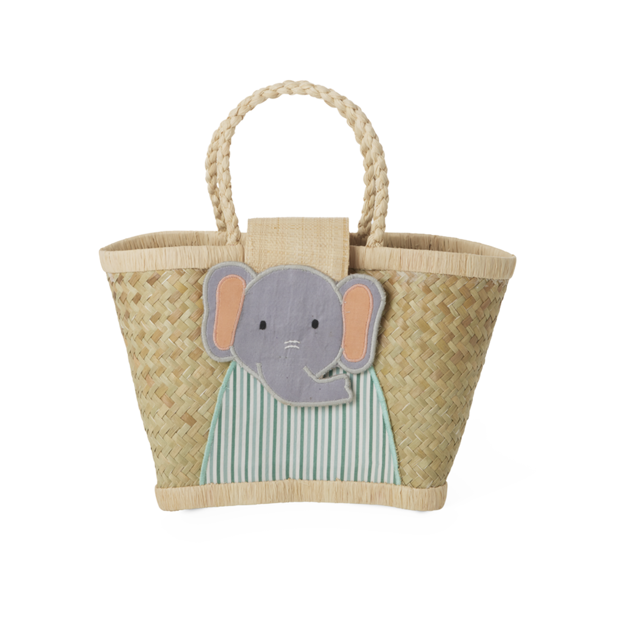 Kleine Raffia Kindertasche, beige L:18 cm, B:20 cm, H:12 cm