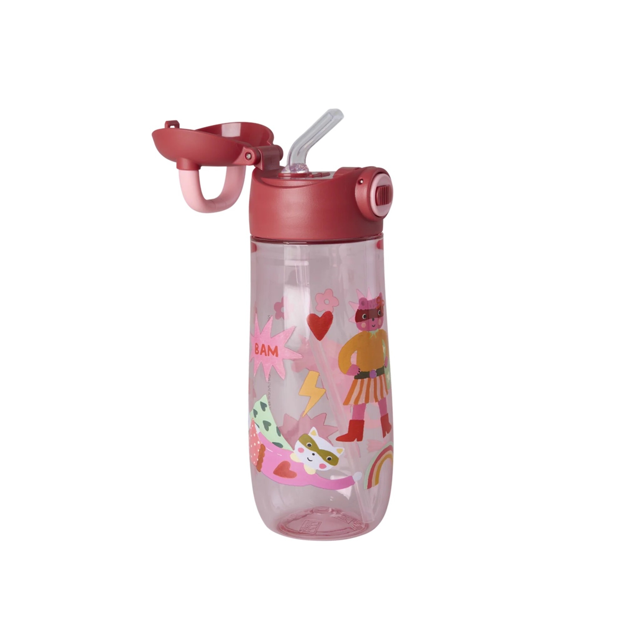 Kleine Trinkflasche für Kinder Hero 550 ml, pink 