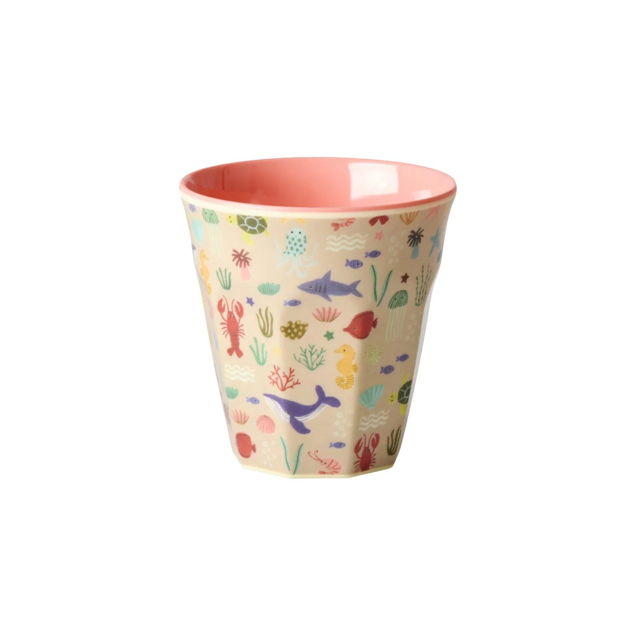 Kleiner Kinderbecher Ocean Print, koralle 