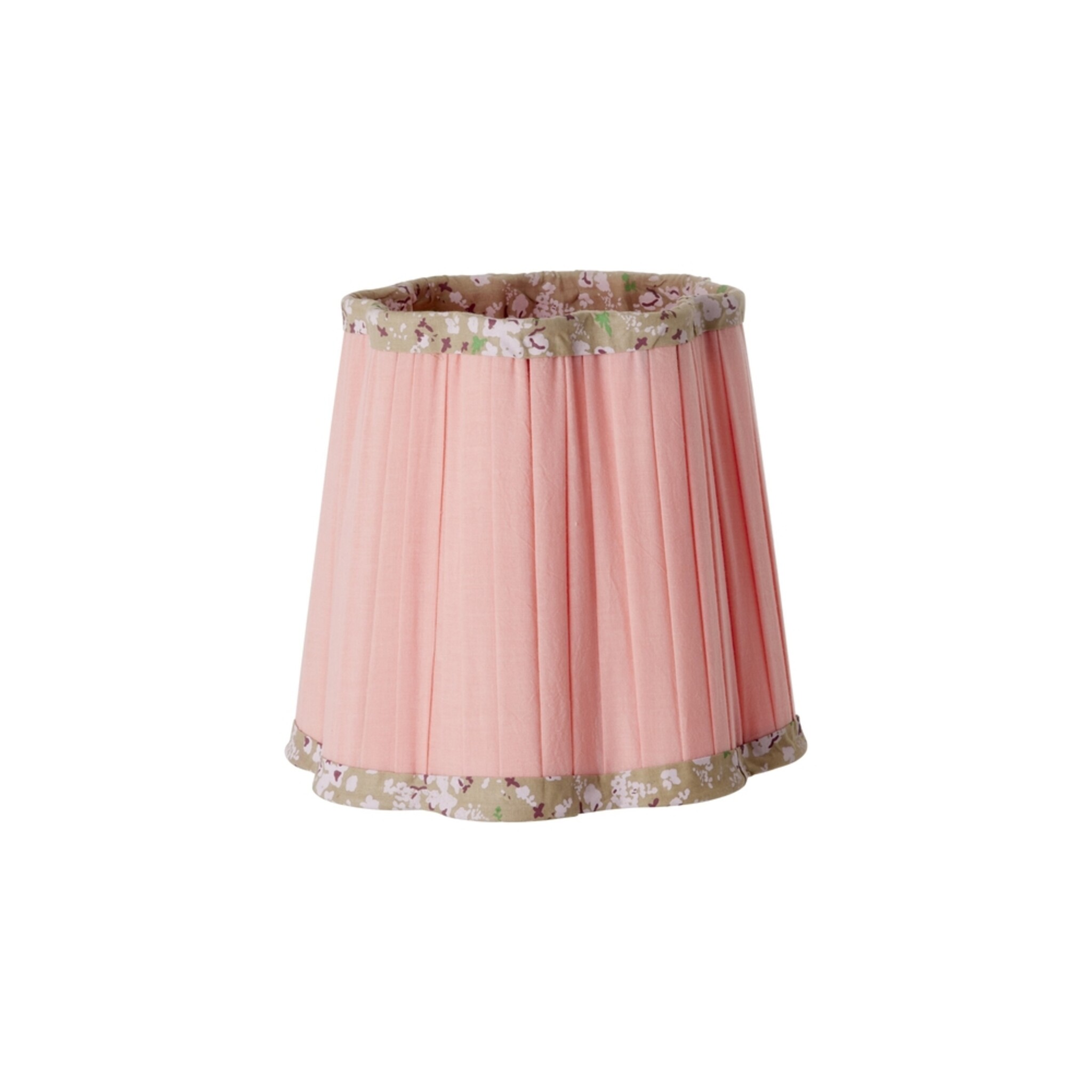 Lampenschirm aus Baumwolle mit Blumenborte, rosa H17 Ø19.5 cm