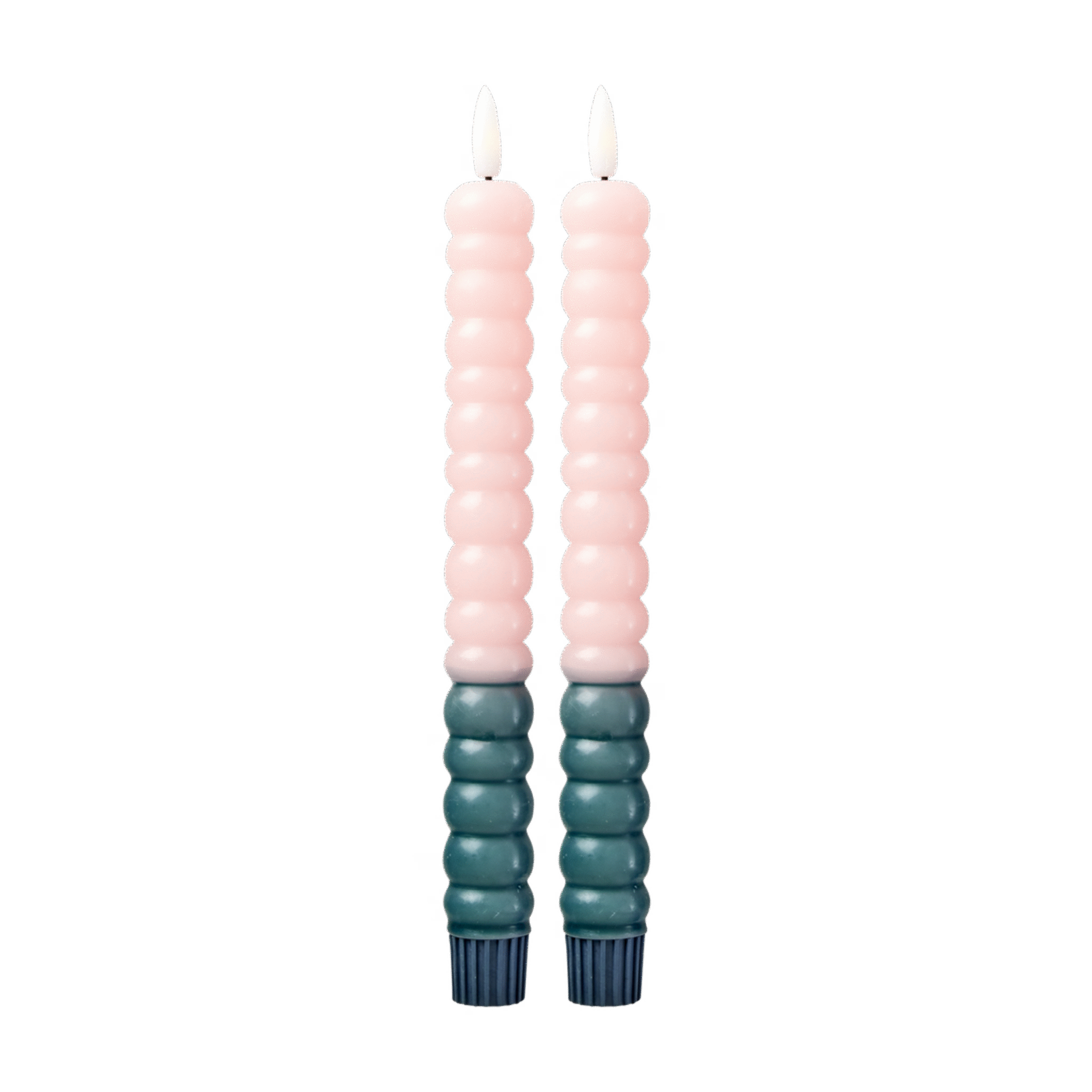 LED Kerzen Twisted 2er, pink 