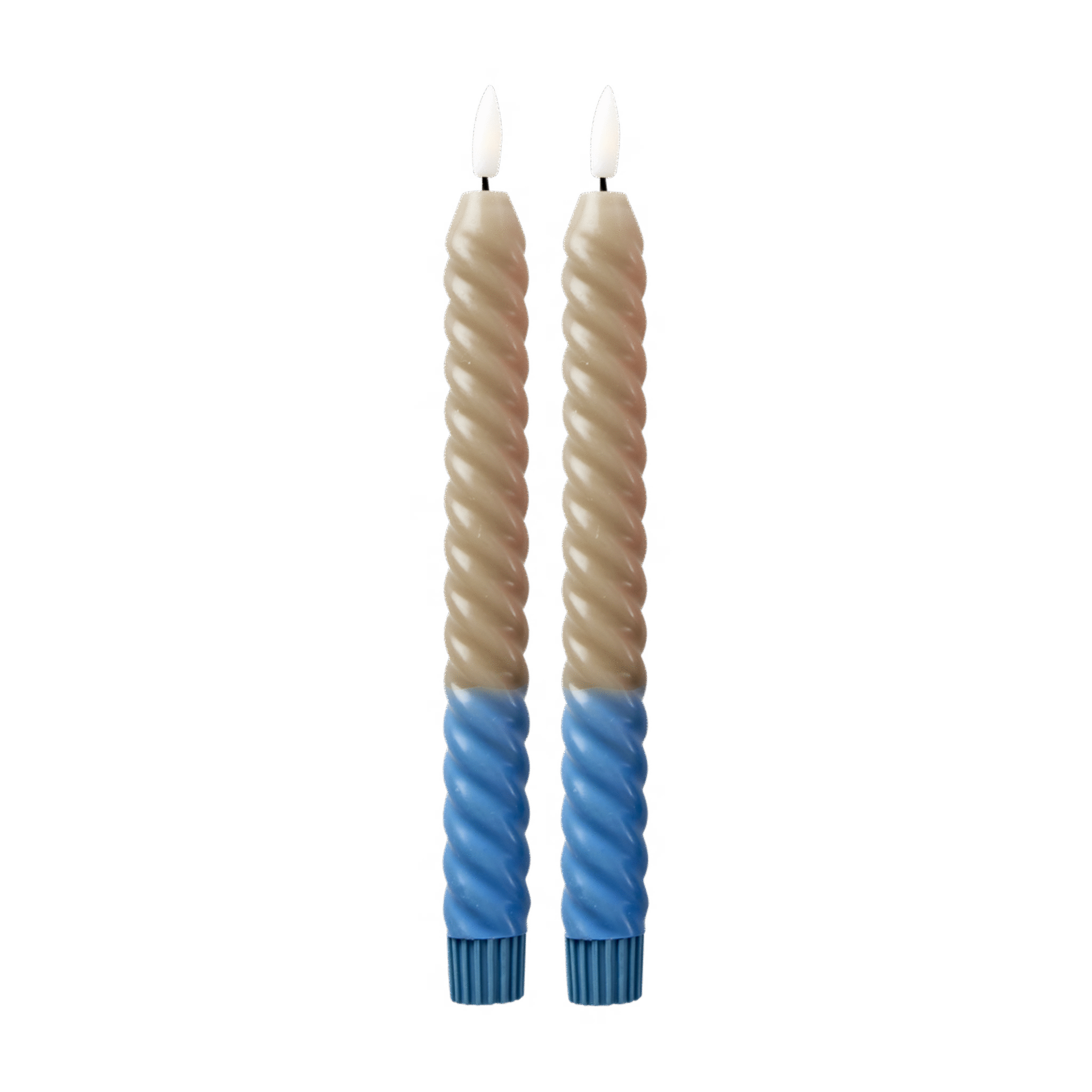 LED Kerzen Twisted 2er, sand 